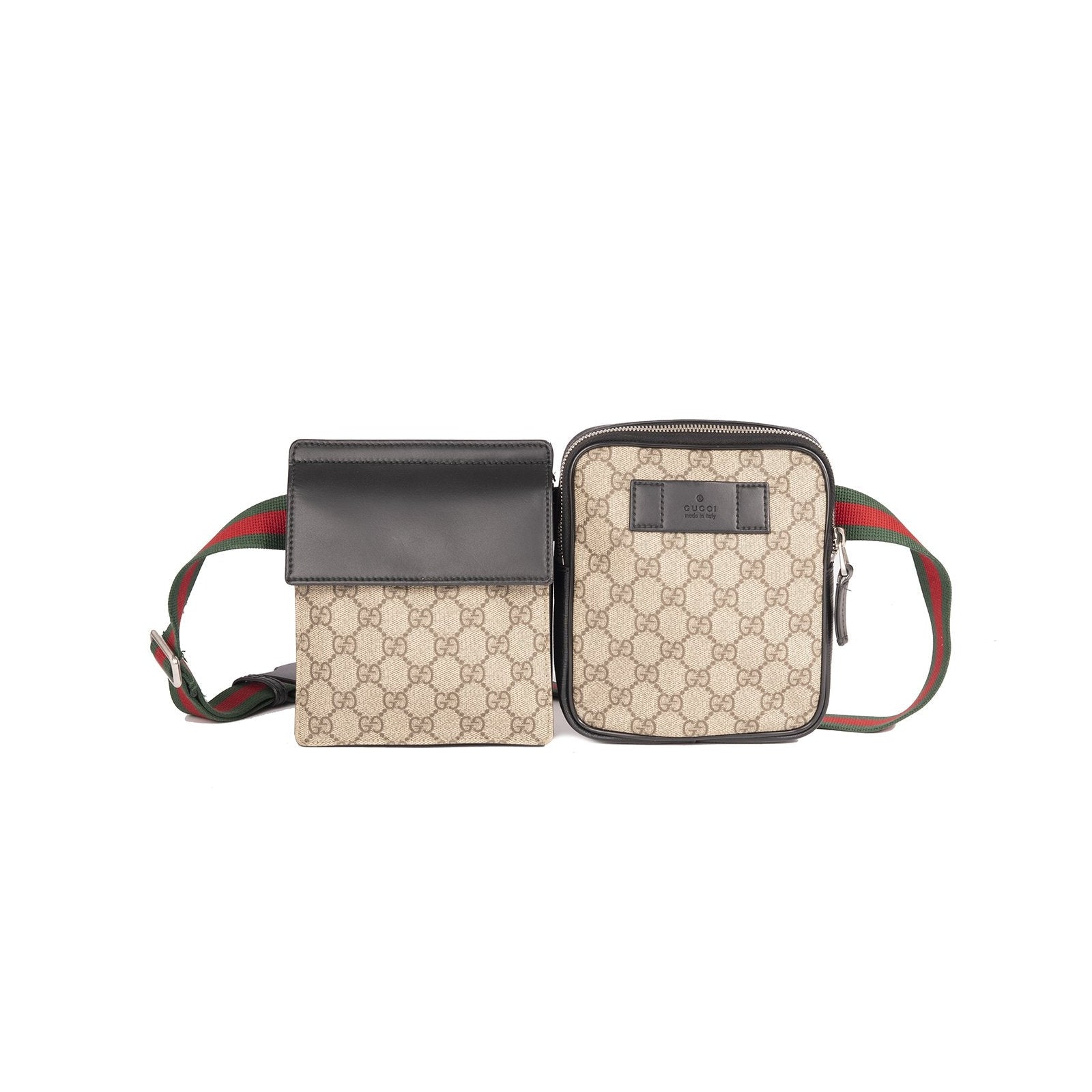 Gucci Belt Bag GG Supreme Web Waist Strap Black/Beige in Canvas with  Silver-tone - US