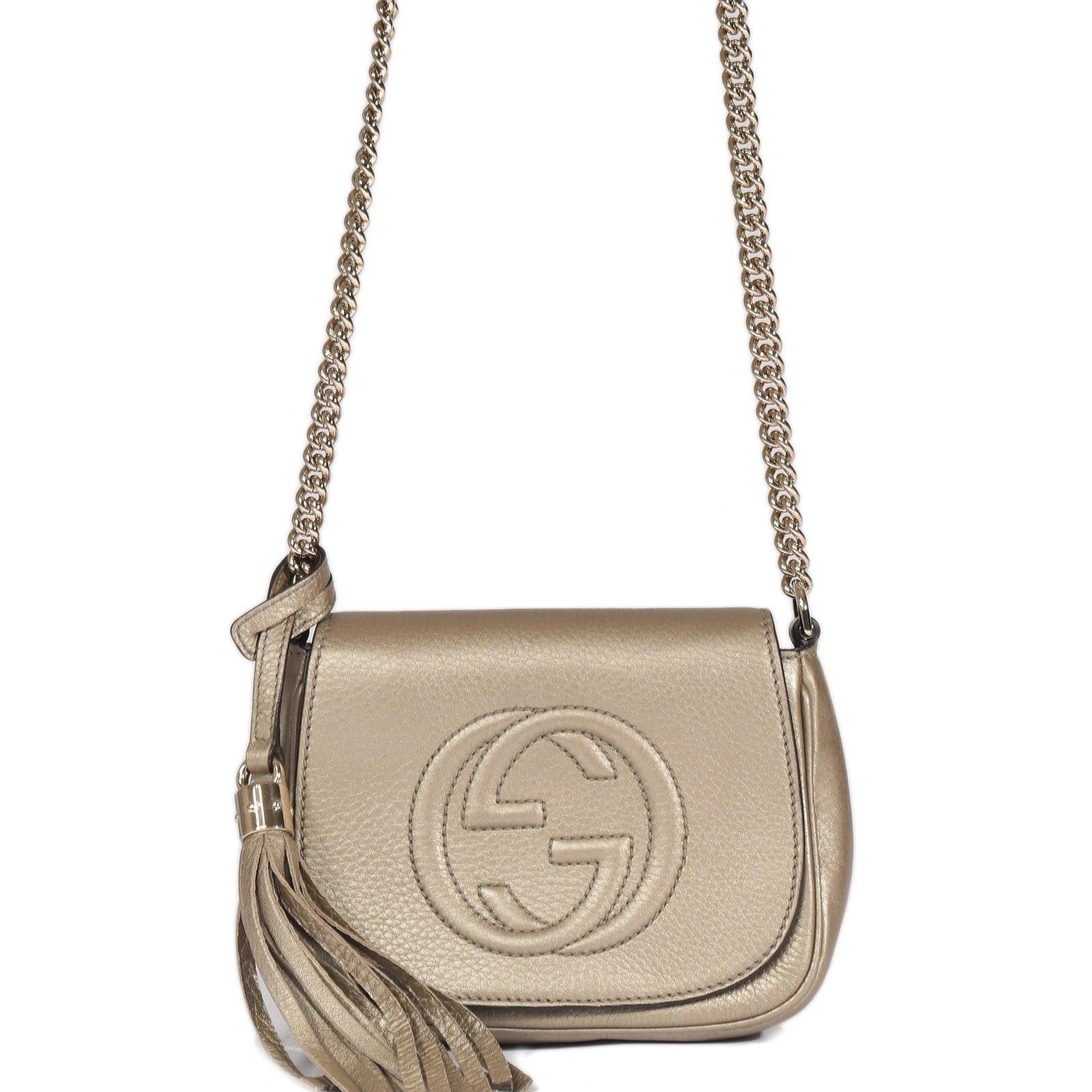 Gucci Beige Leather Small Soho Women's Crossbody Bag 536224