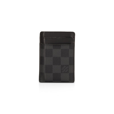 Louis Vuitton Pince Card Holder with Bill Clip, Black