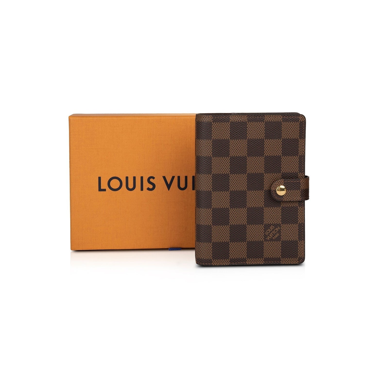 LOUIS VUITTON Ring Agenda Cover Large Damier Ebene Cover Brown