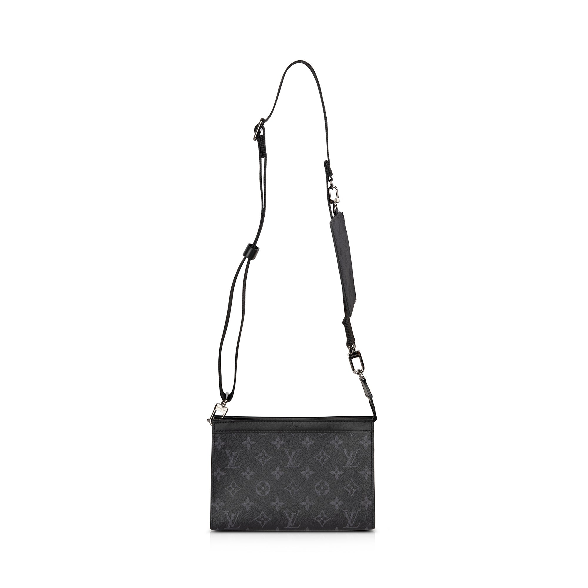 LOUIS VUITTON Black Monogram Leather Gaston Wearable Wallet Shoulder Bag