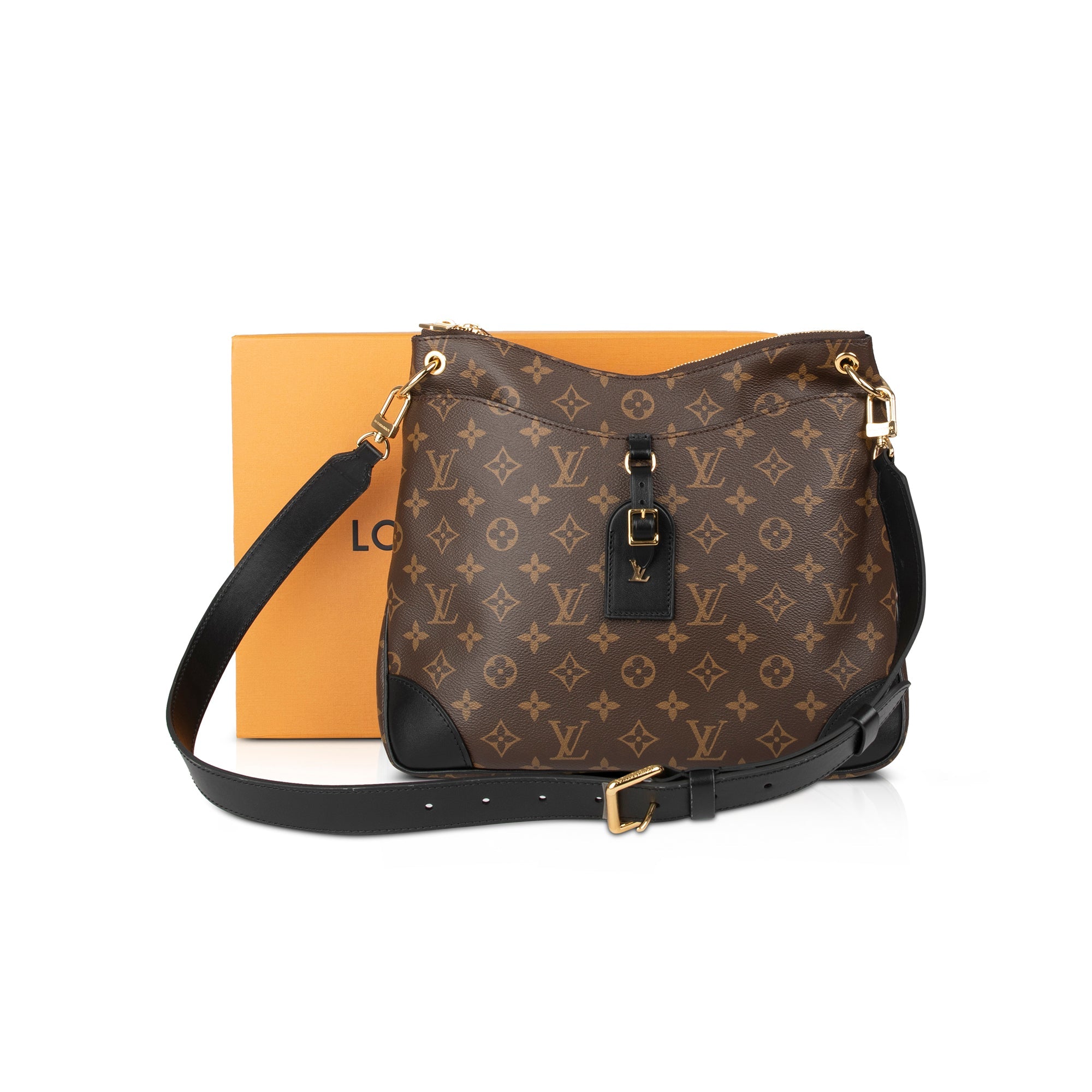 Louis Vuitton Monogram Odeon MM Messenger Bag Brown Black