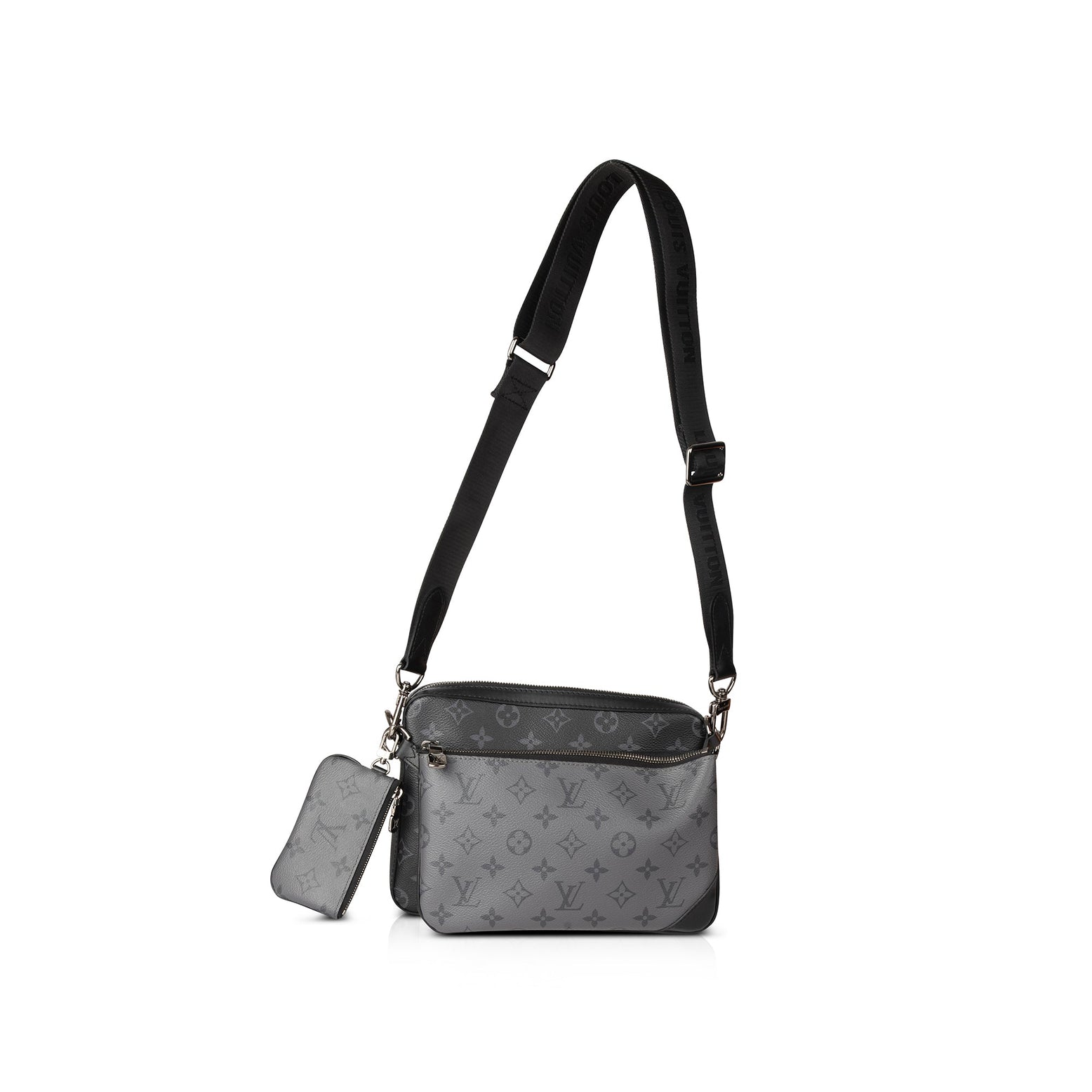Trio messenger cloth bag Louis Vuitton Black in Cloth - 31034175