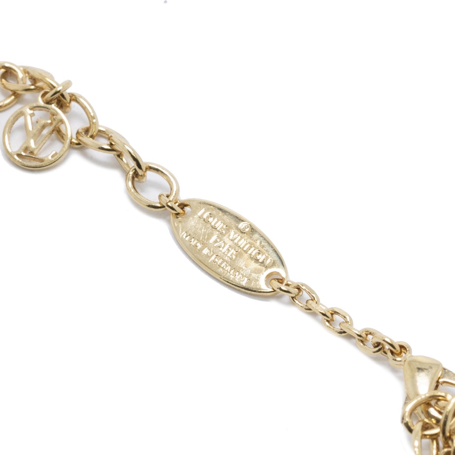 Louis Vuitton Blooming Supple Gold Tone Charm Necklace Louis Vuitton