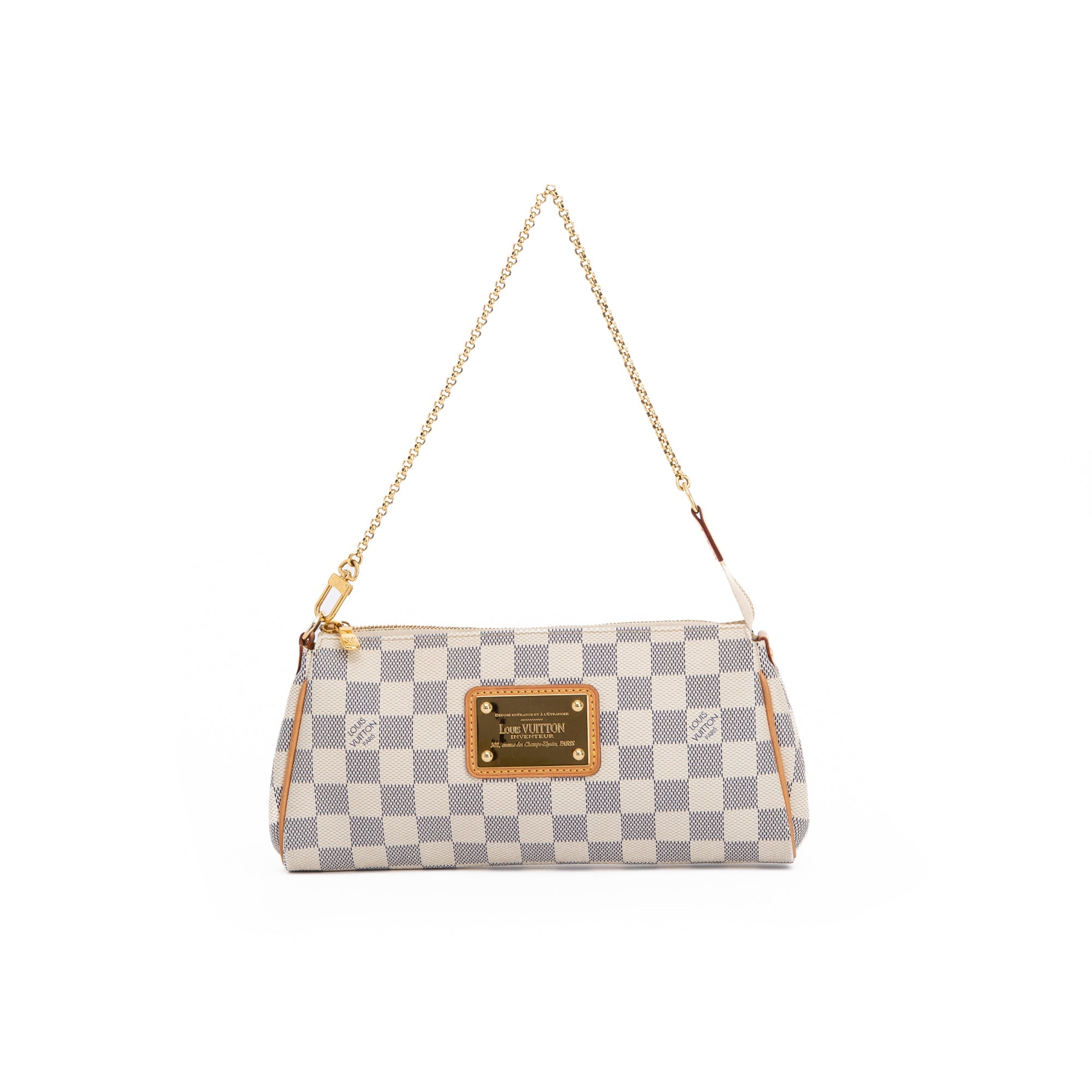 Louis Vuitton Damier Azur Eva Clutch w/ Strap & Box