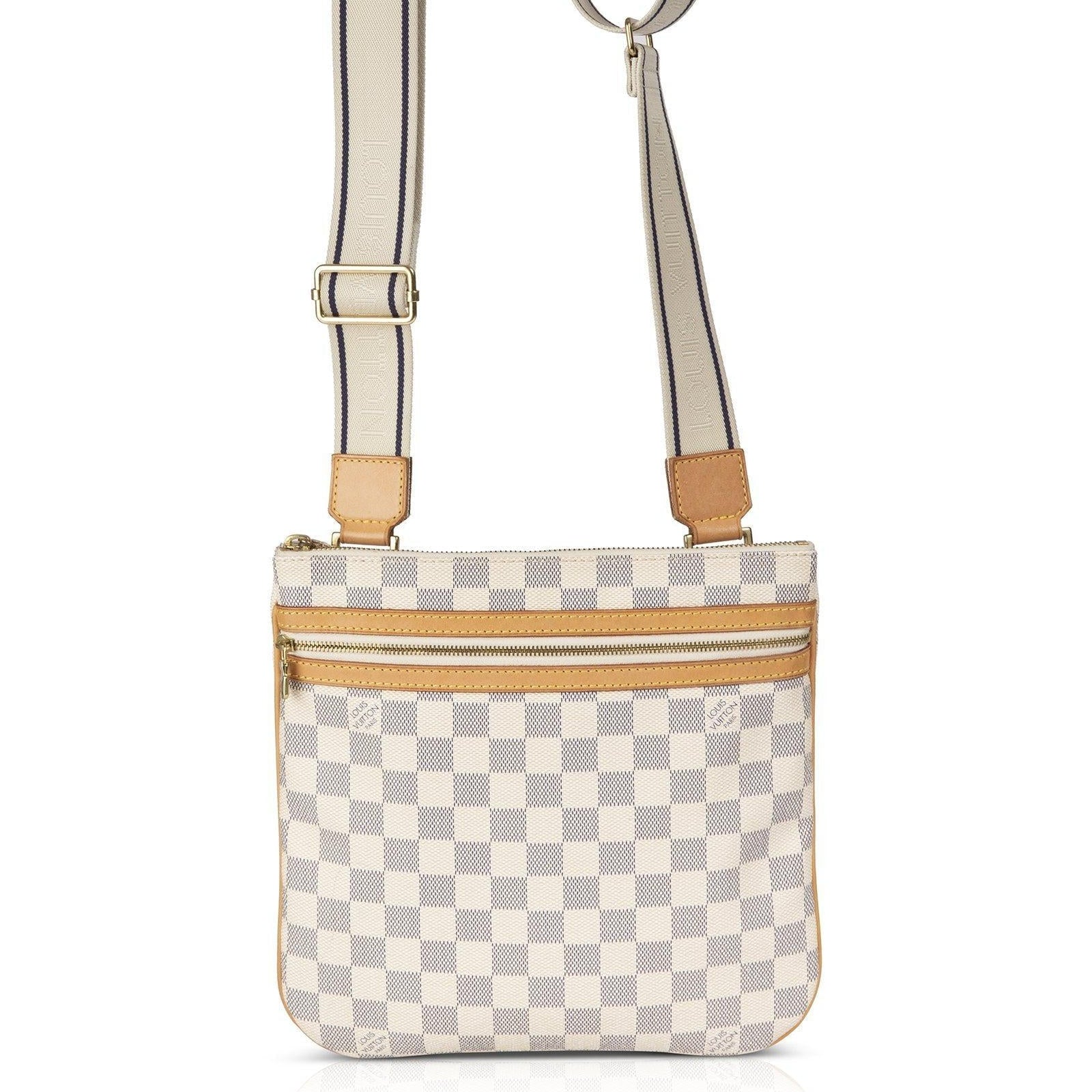 White Louis Vuitton Damier Azur Pochette Bosphore Crossbody Bag