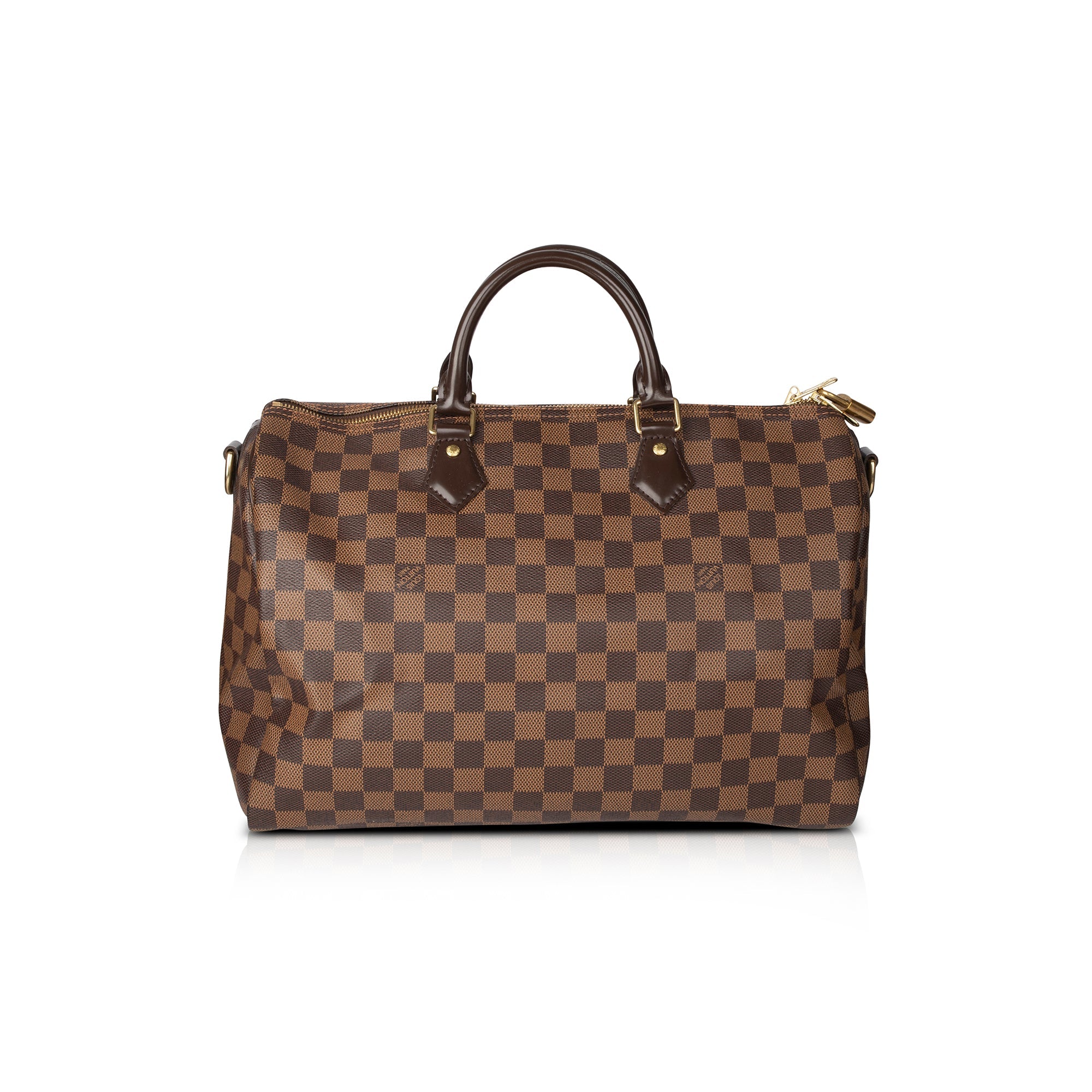 LOUIS VUITTON Speedy 35 Bandouliere Damier Ebene Shoulder Bag Brown