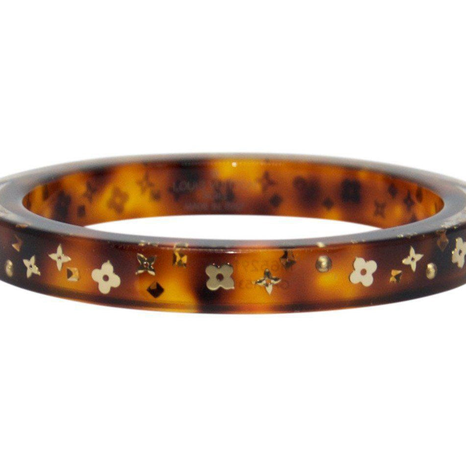 Louis Vuitton Wide Inclusion Bangle (Brown/Gold)