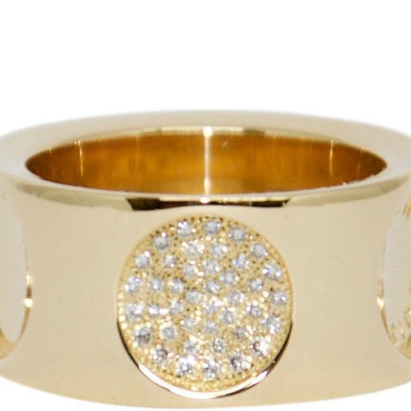 LOUIS VUITTON, Petit Bourg Empreinte Ring, 18k gold, hallmarked