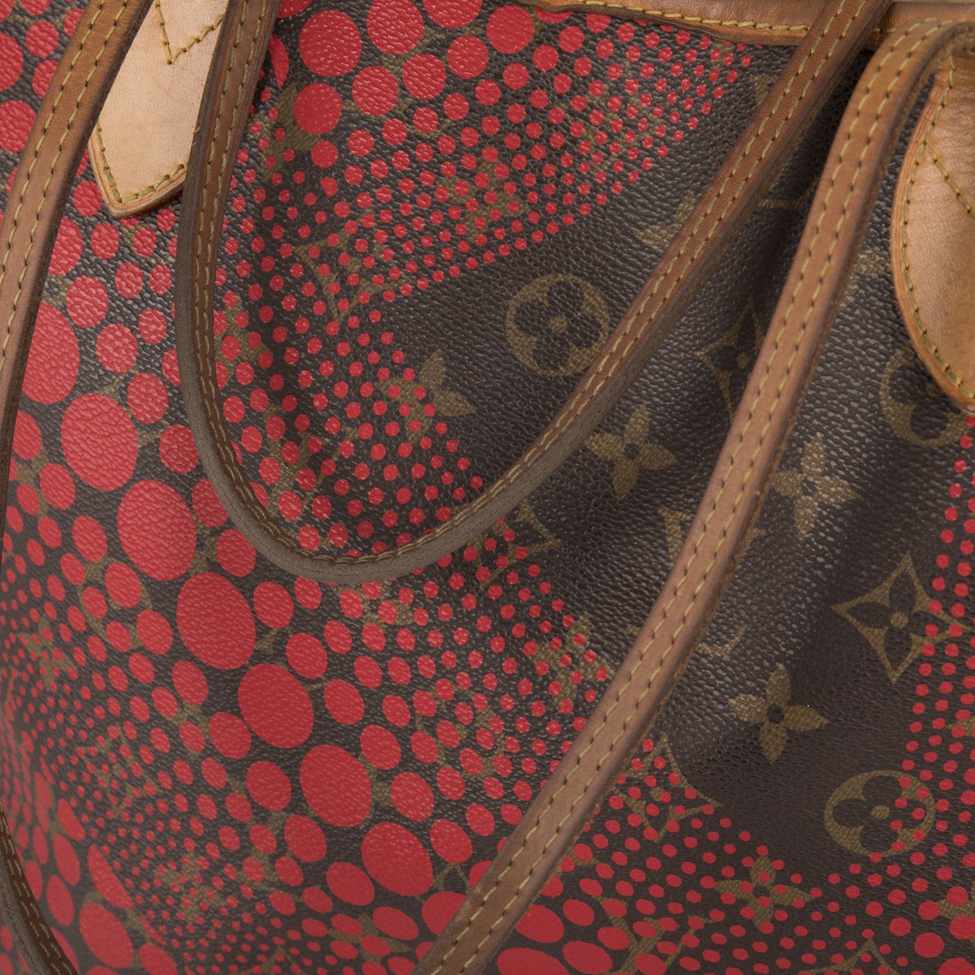 Louis Vuitton Monogram Kusama Waves Neverfull MM Red