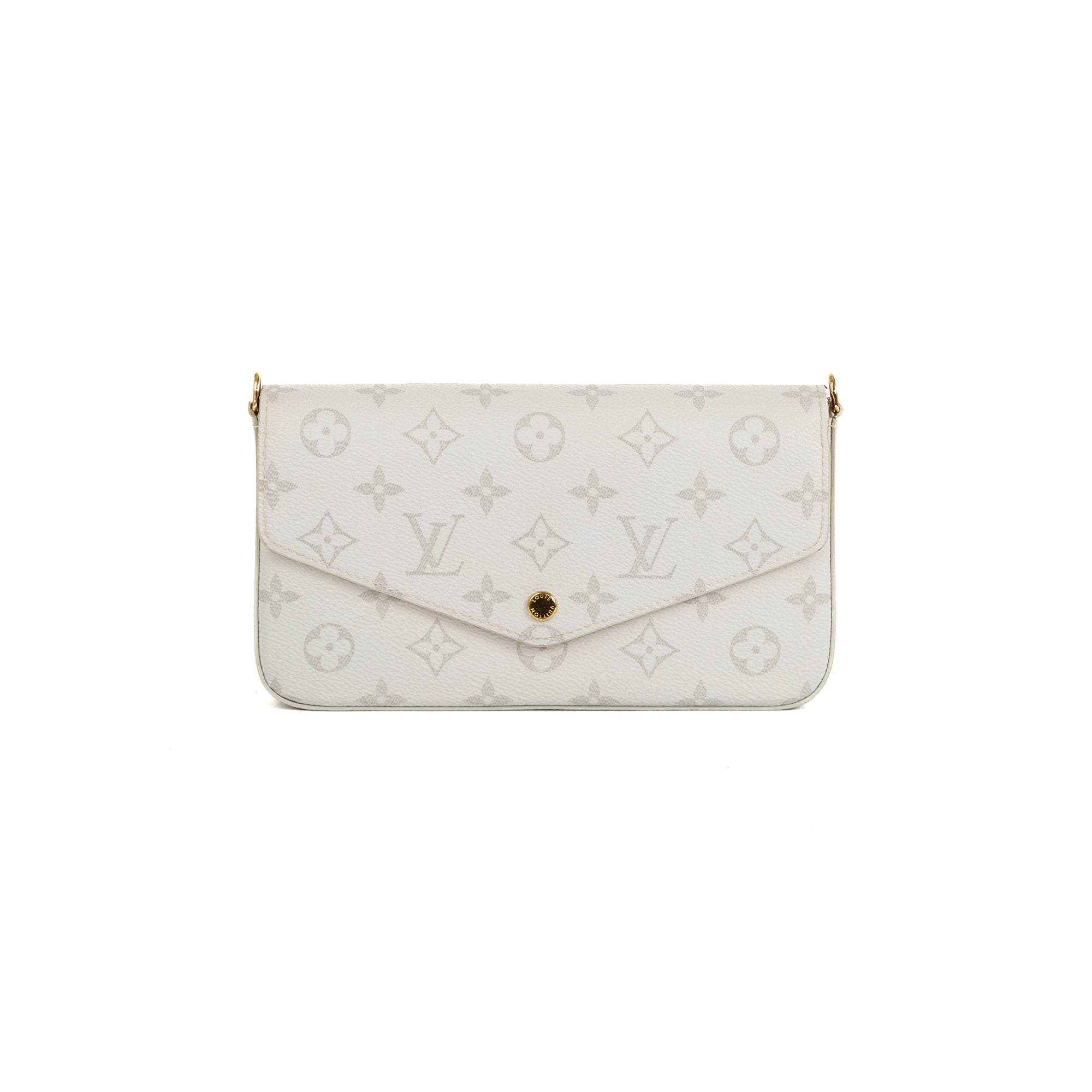 Louis Vuitton Limited Edition White Monogram Felicie Pochette w/ Inserts