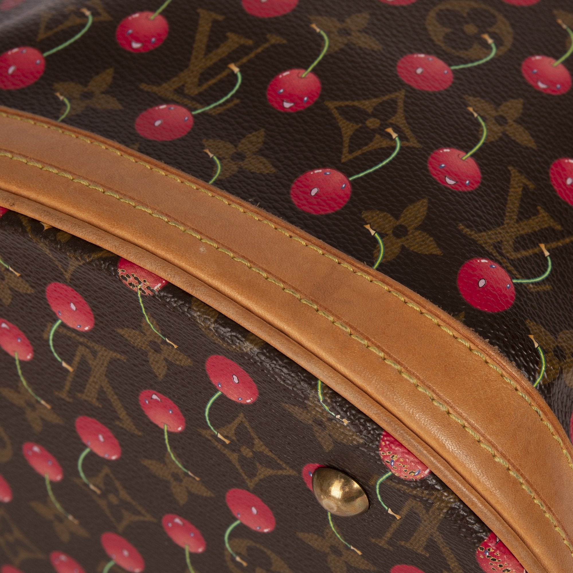Louis Vuitton, a cerise cherry monogram canvas 'Petit Bucket