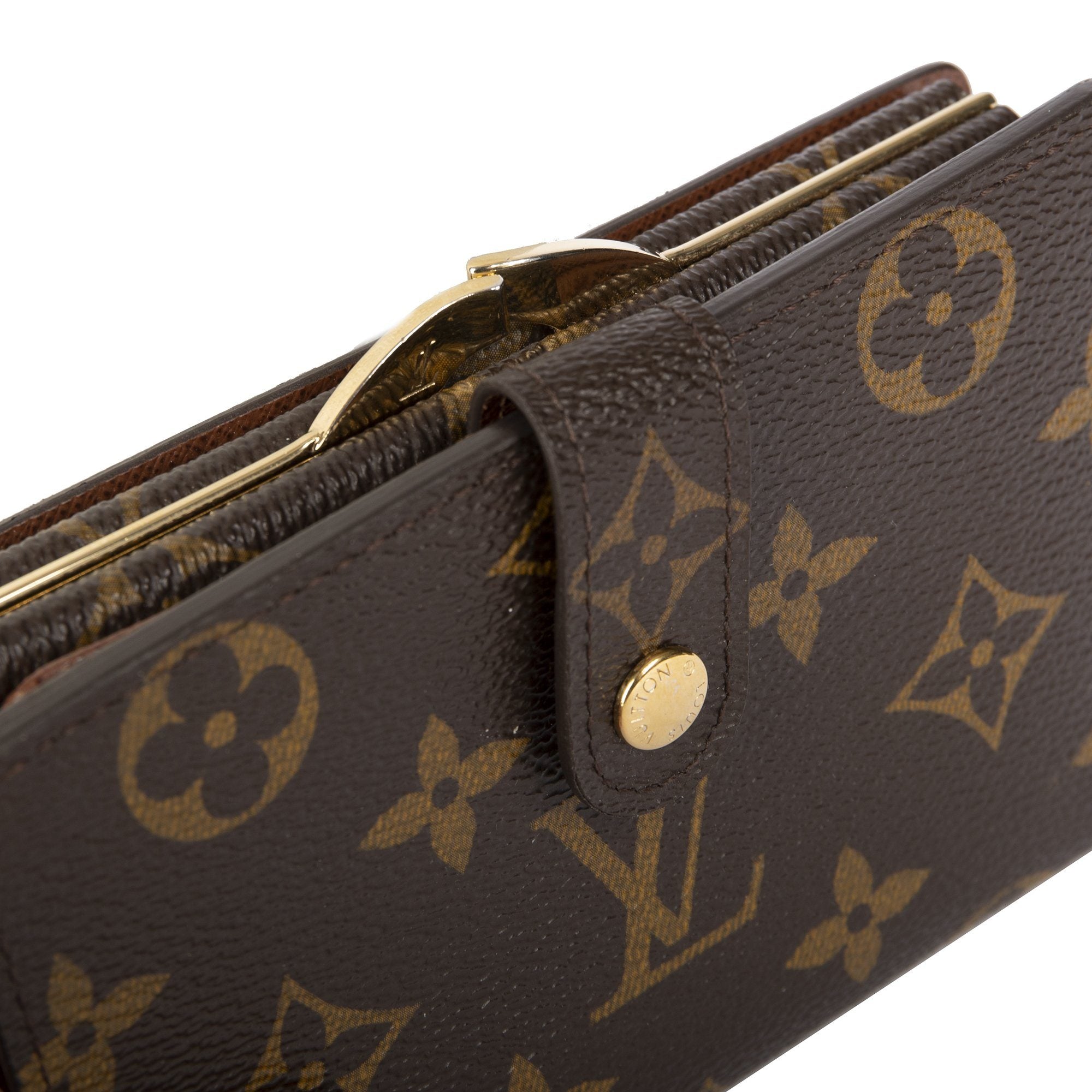 Louis Vuitton Monogram M61663 Double Folded Wallet Leather Brown – Timeless  Vintage