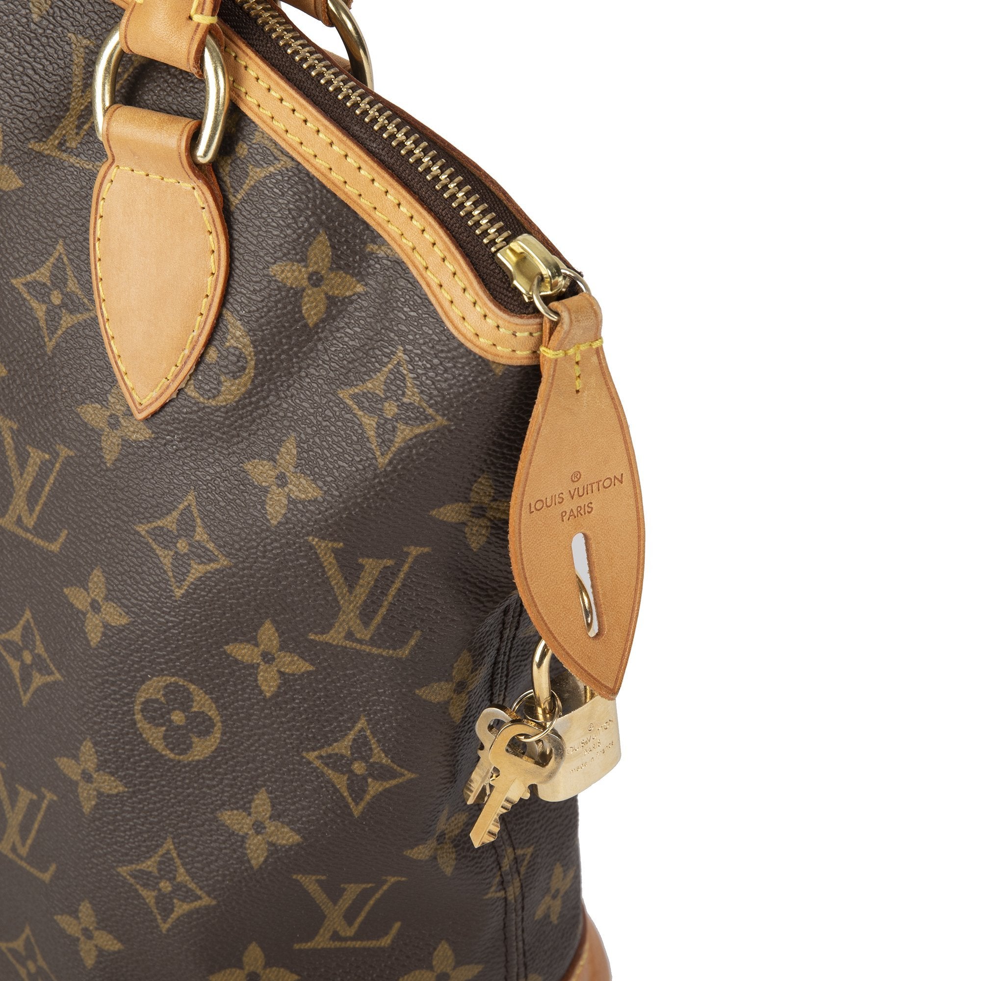 LOUIS VUITTON Lockit Vertical PM Monogram Canvas Tote Bag Brown