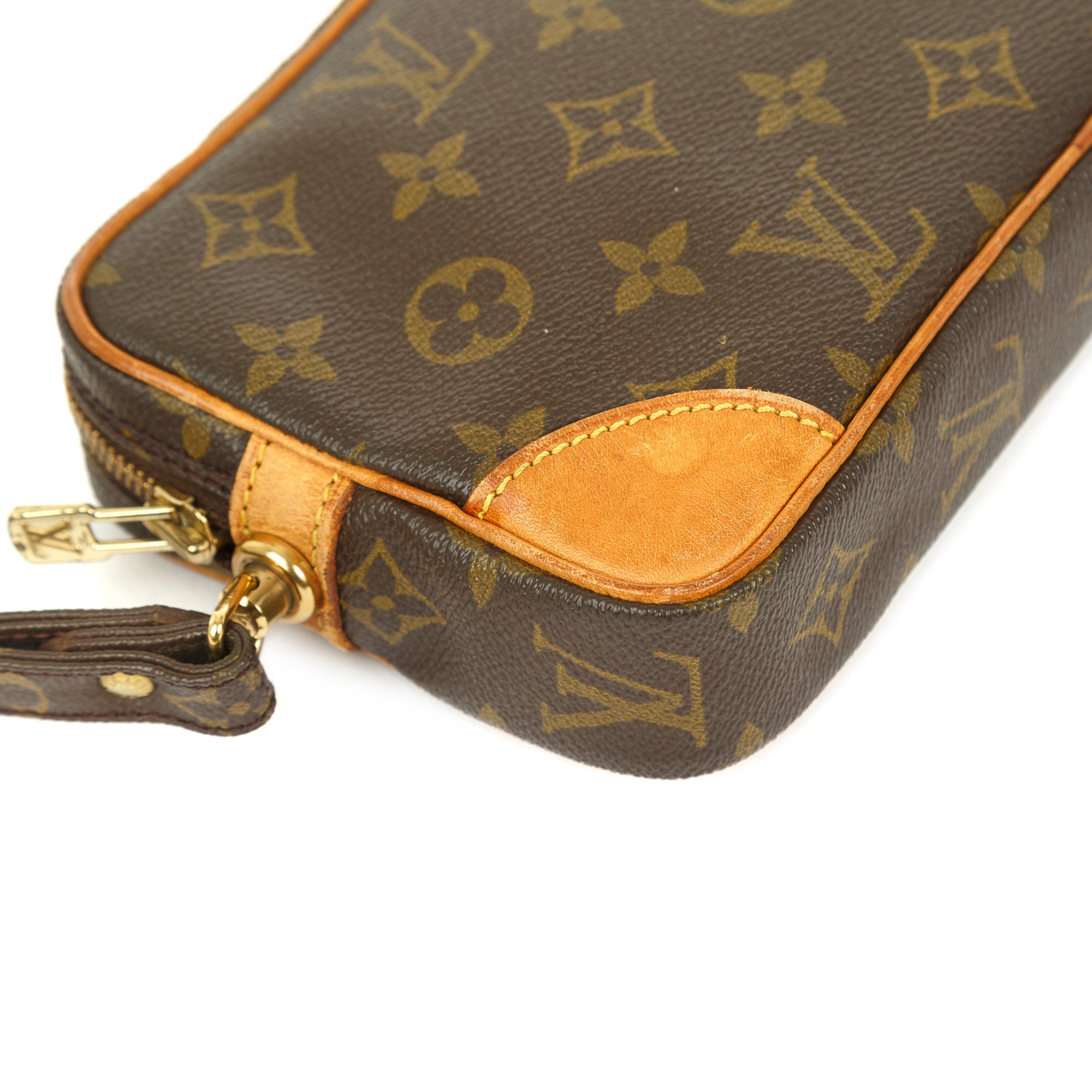 Brown Louis Vuitton Monogram Marly Dragonne PM Clutch Bag