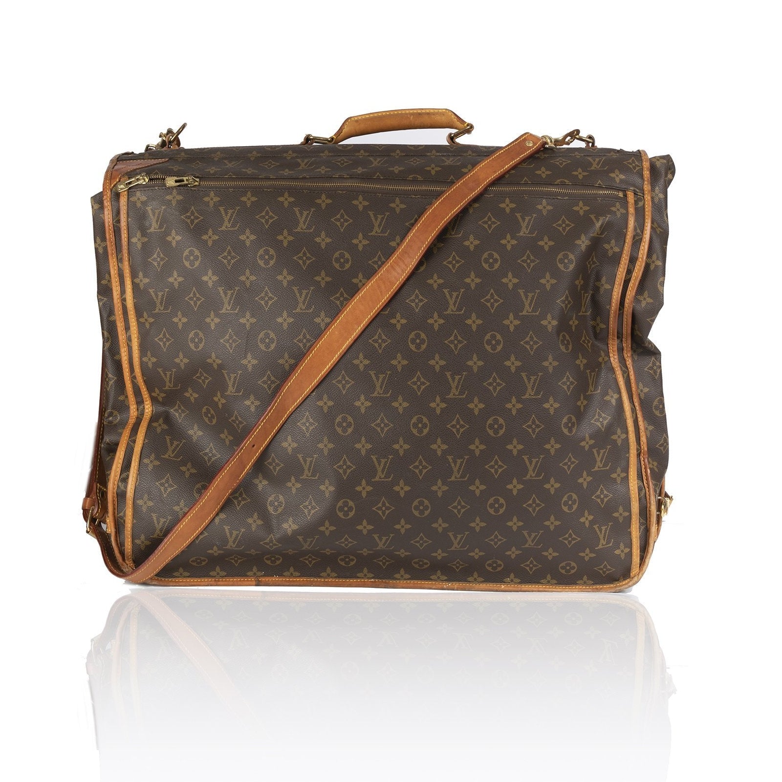 Louis Vuitton Monogram Leather Garment Bag Brown