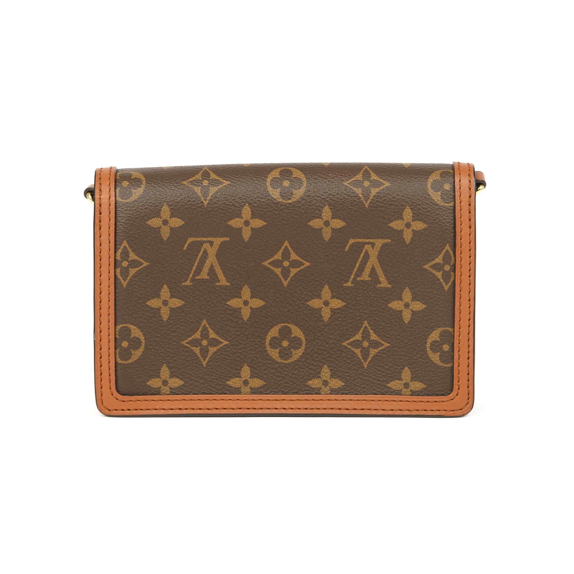Louis Vuitton Dauphine Chain Wallet Monogram Reverse Brown