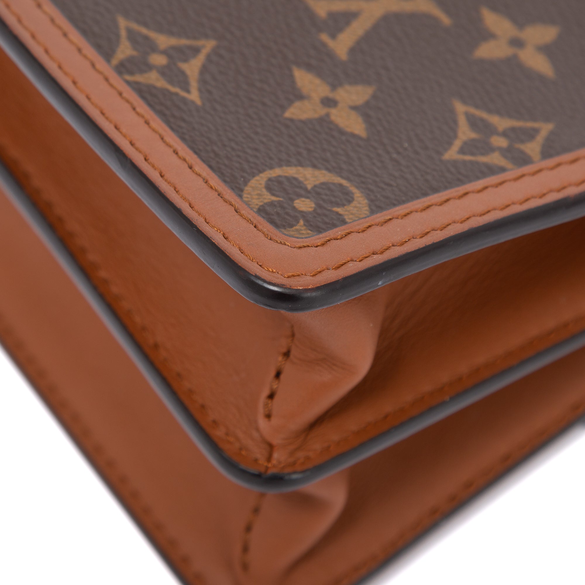 Louis Vuitton Brown, Pattern Print Reverse Monogram Mini Dauphine