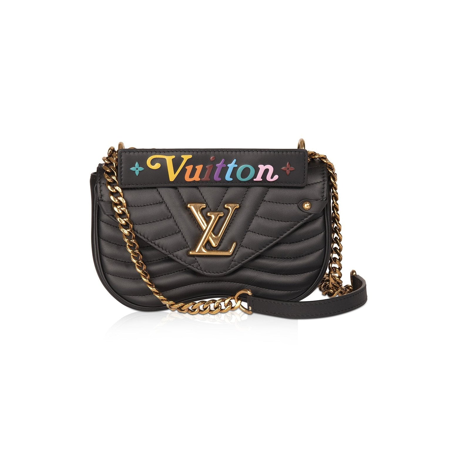 Louis Vuitton New Wave Chain Bag Quilted Leather PM Green 11748551