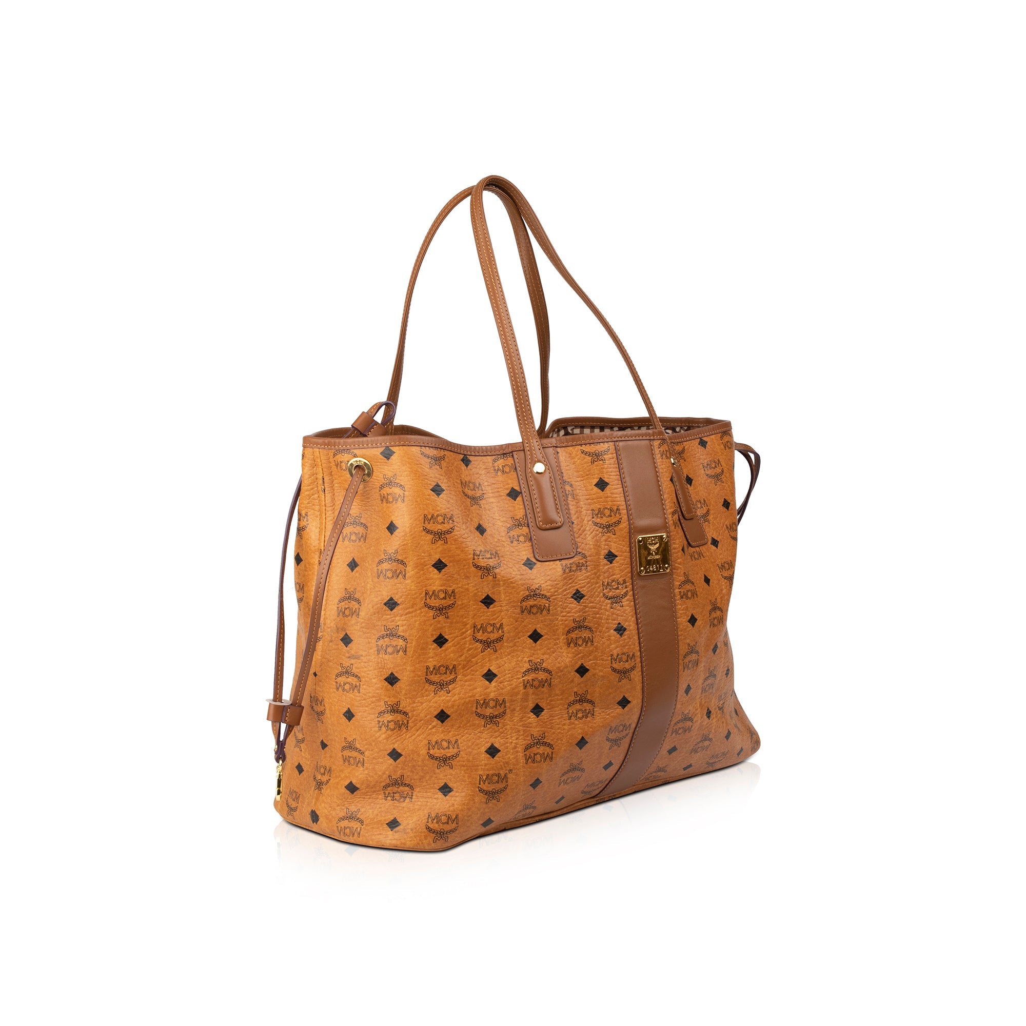 Mcm Large Liz Reversible Tote Bag - Brown