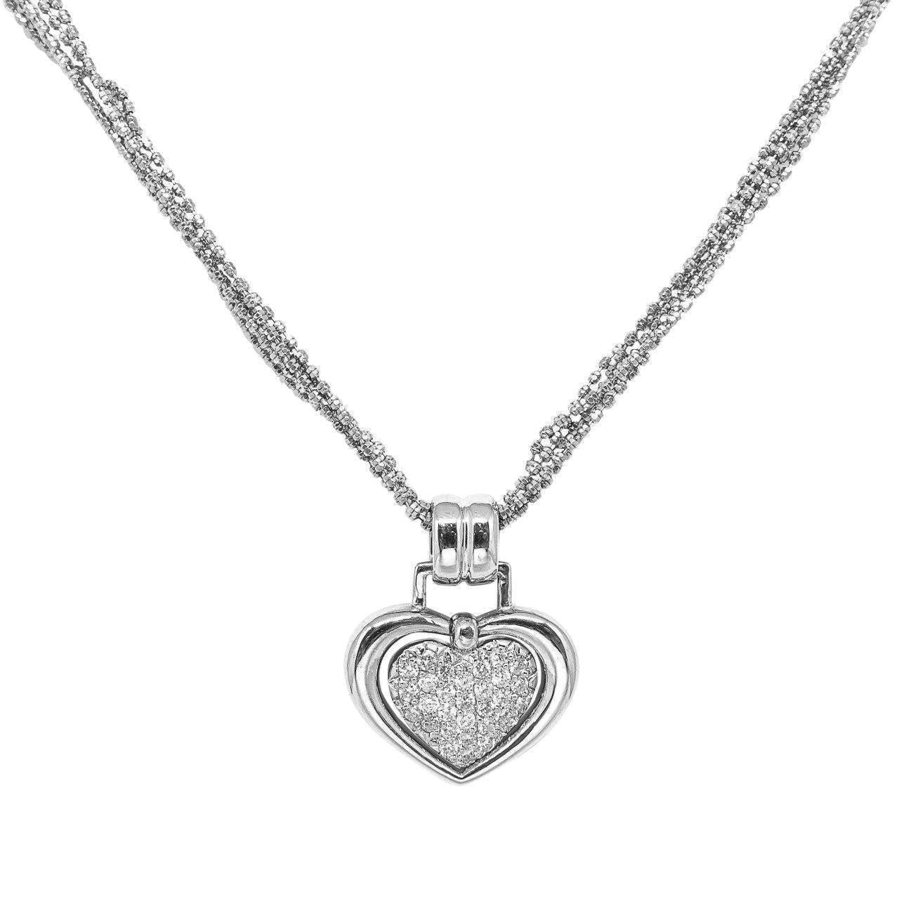 Pave Diamond Heart Pendant Necklace – Oliver Jewellery