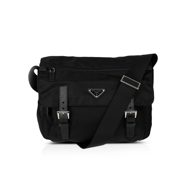 Prada black hot sale messenger bag