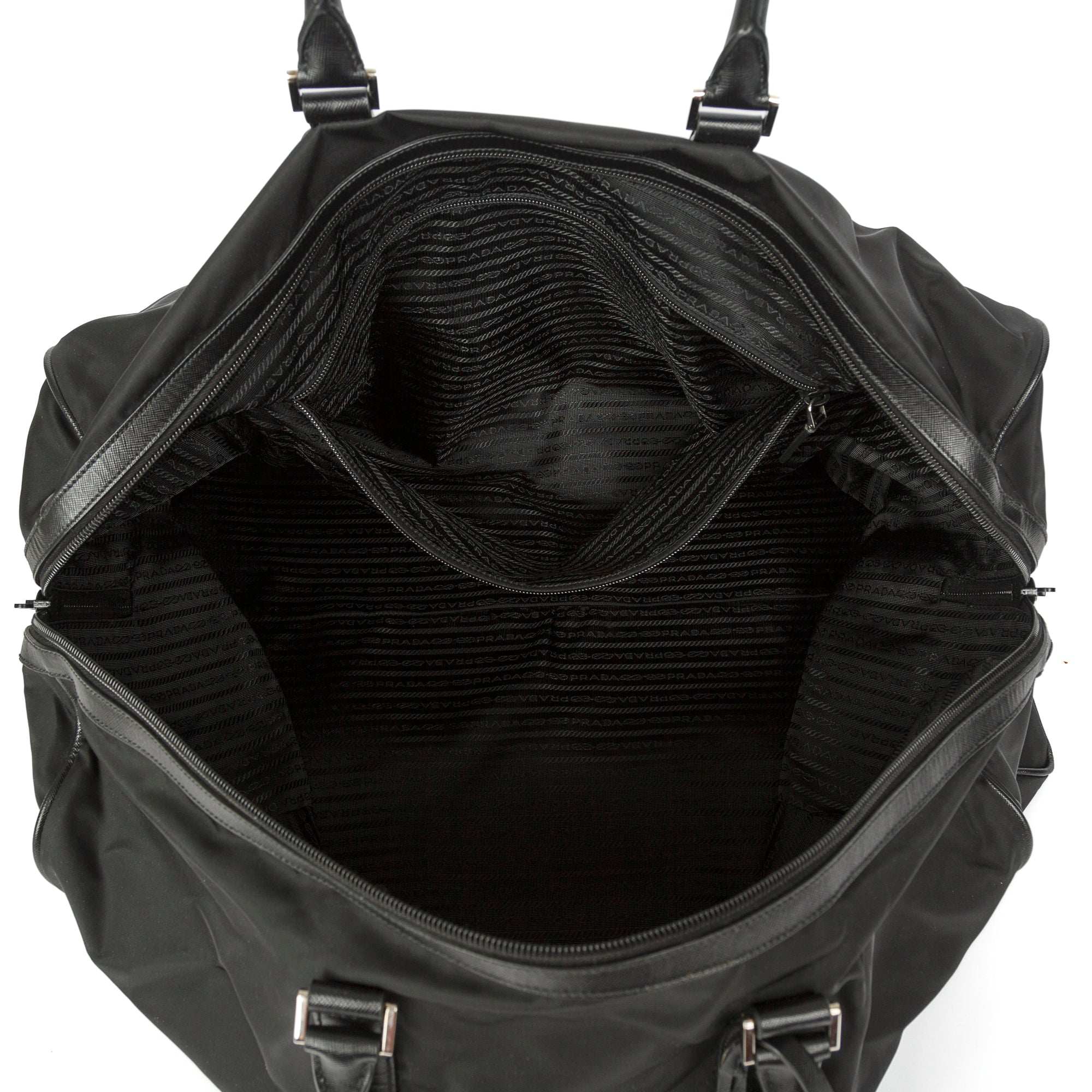 Shop PRADA 2022-23FW Re-Nylon and Saffiano leather duffle bag  (2VC796_2DMH_F0002_V_OOO) by IledesPins