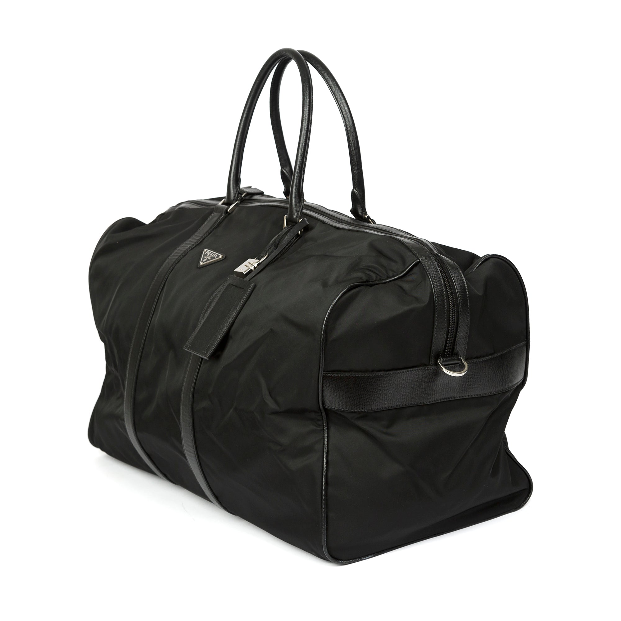 Shop Prada Re-nylon And Saffiano Leather Duffle Bag