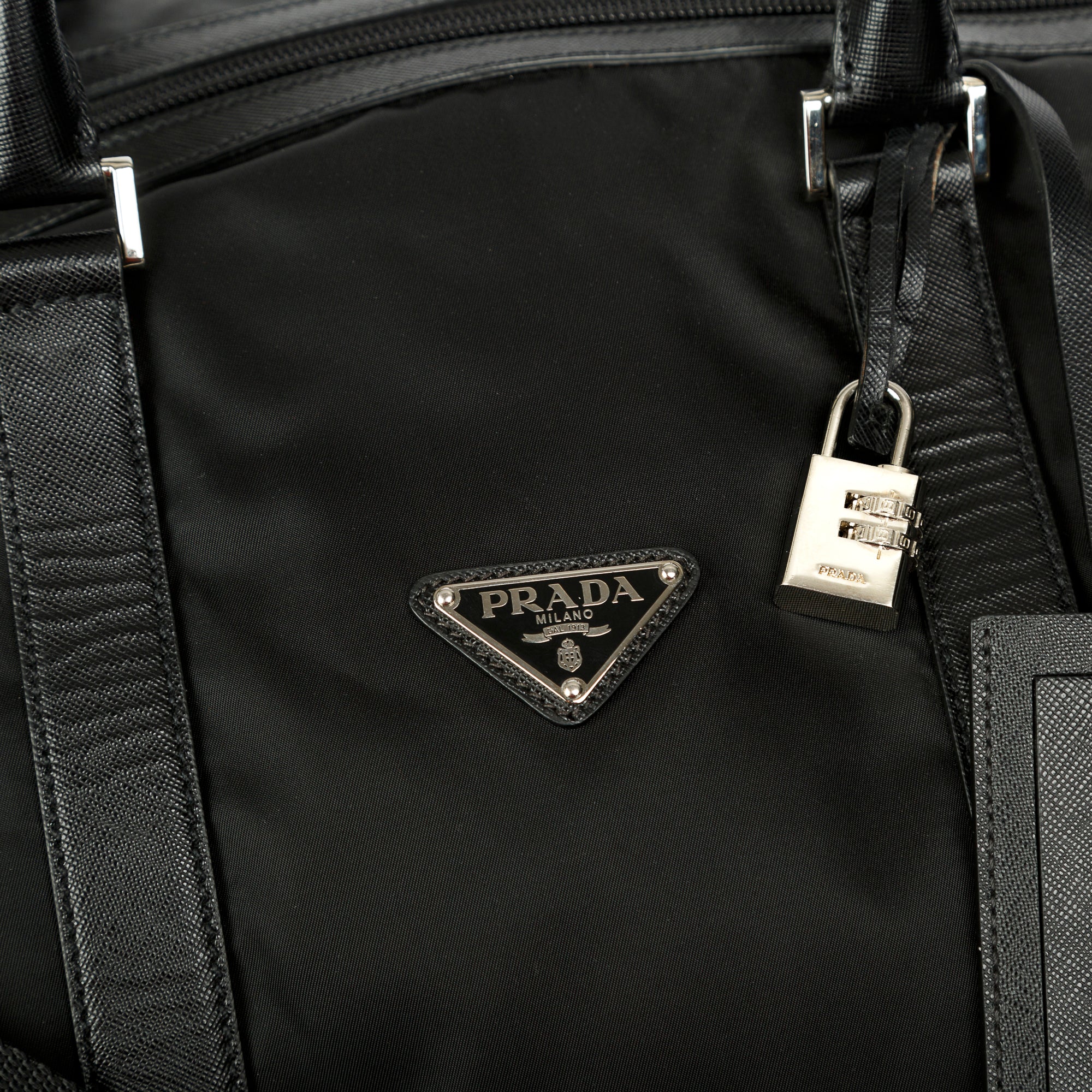 Shop PRADA 2022-23FW Re-Nylon and Saffiano leather duffle bag  (2VC796_2DMH_F0002_V_OOO) by IledesPins