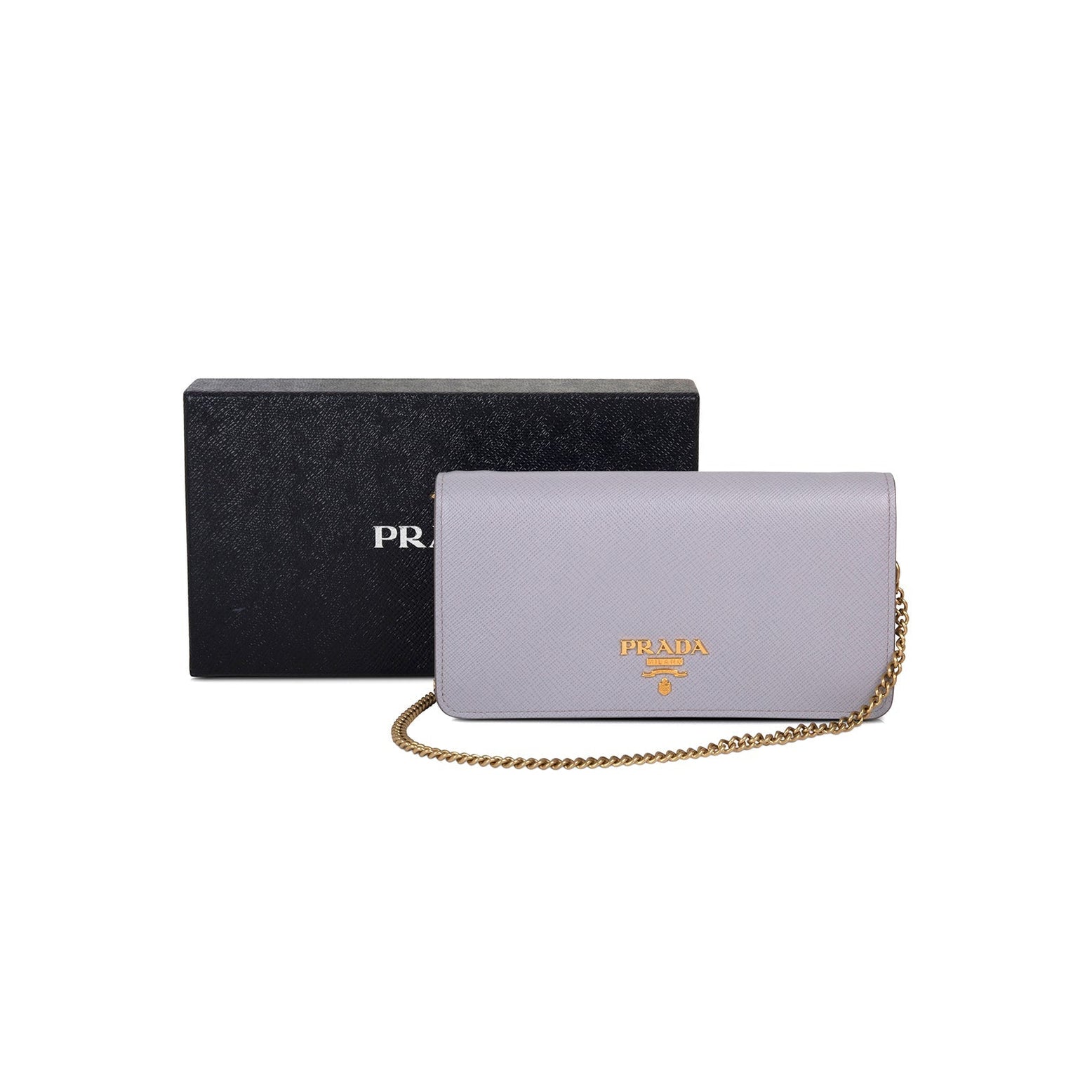 Prada Blue Saffiano Metal Leather Compact Wallet 1M0523 - Yoogi's Closet