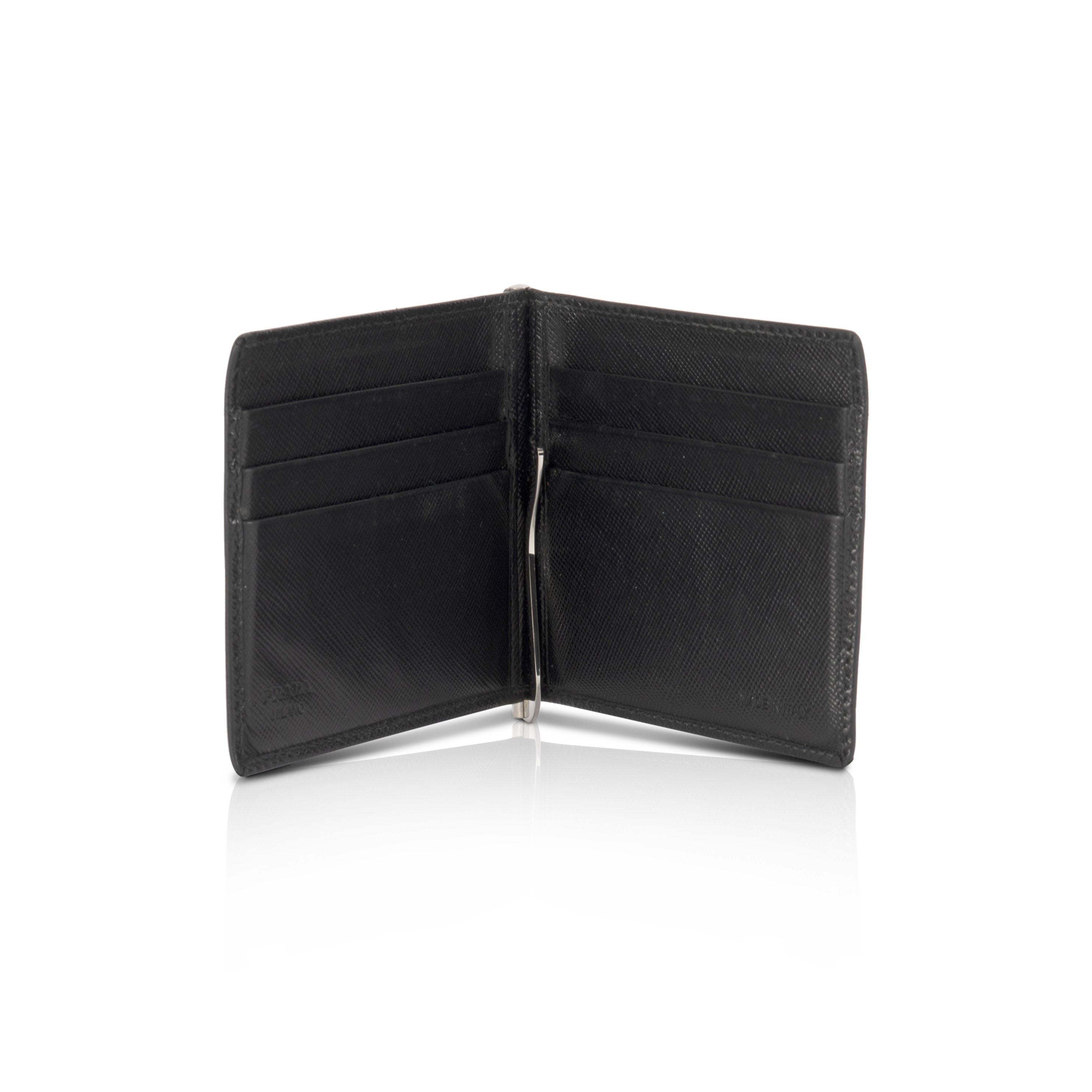 Prada Saffiano Money Clip Bifold Wallet – Oliver Jewellery