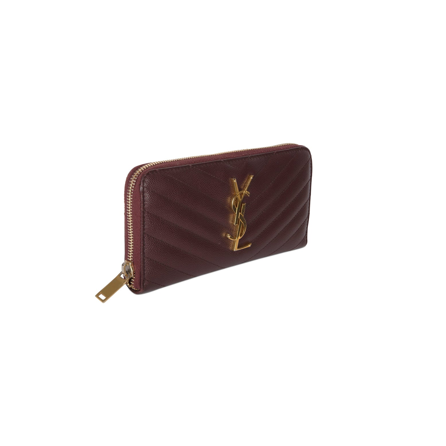 Saint Laurent Cassandre Matelasse Zip Around Leather Wallet