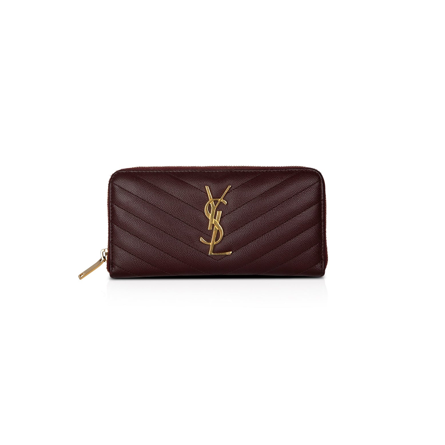 Saint Laurent Cassandre Matelasse Zip Around Leather Wallet