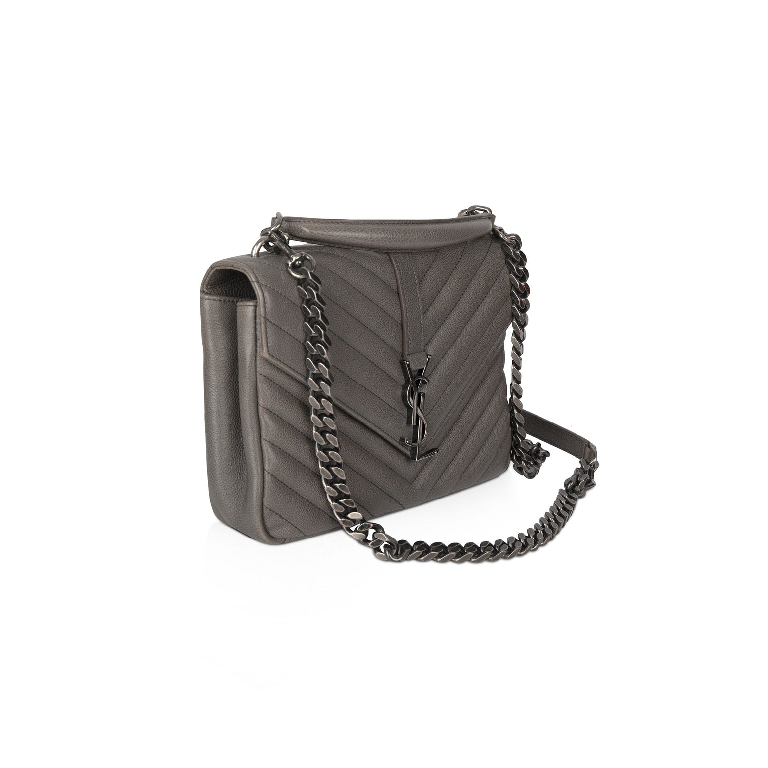 Saint Laurent Medium Chevron College Bag W/ Box & Receipt — Oliver Jewellery