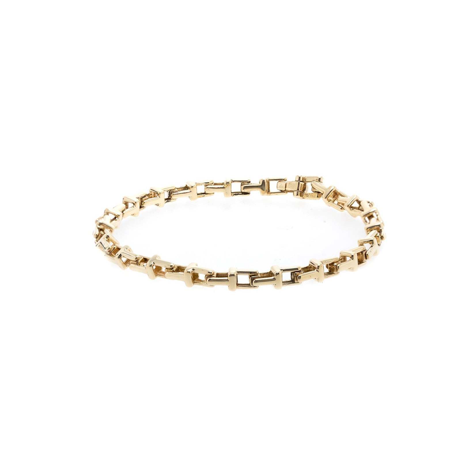 Tiffany & Co. 18k Gold T Narrow Link Chain Bracelet