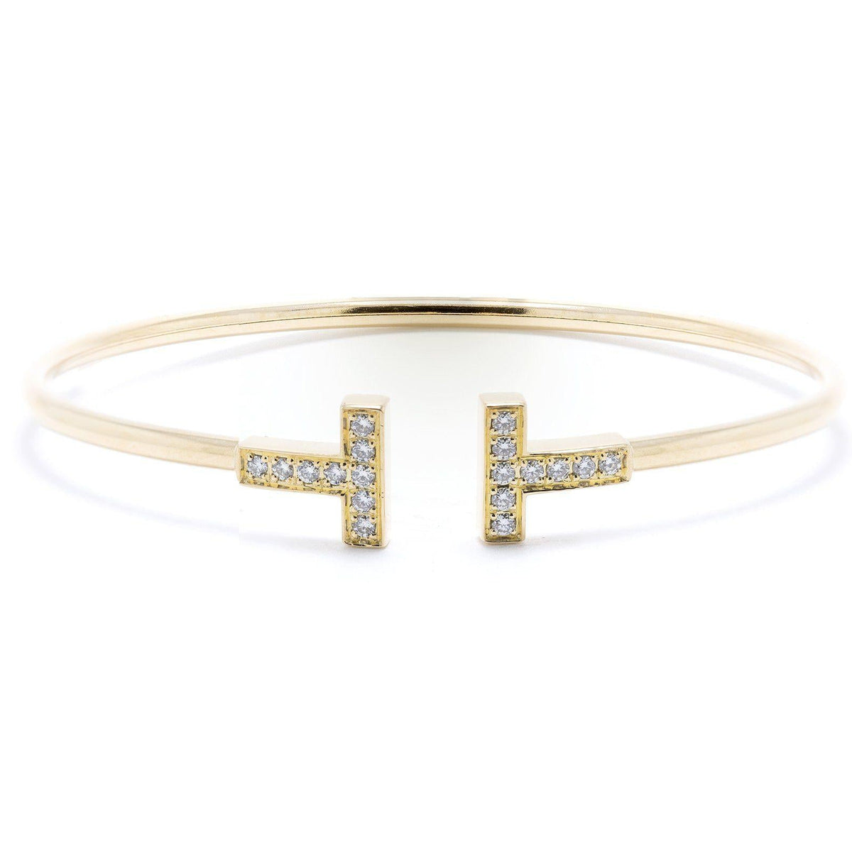 Tiffany & Co. 18k Gold T Wire Bracelet with Diamonds – Oliver Jewellery