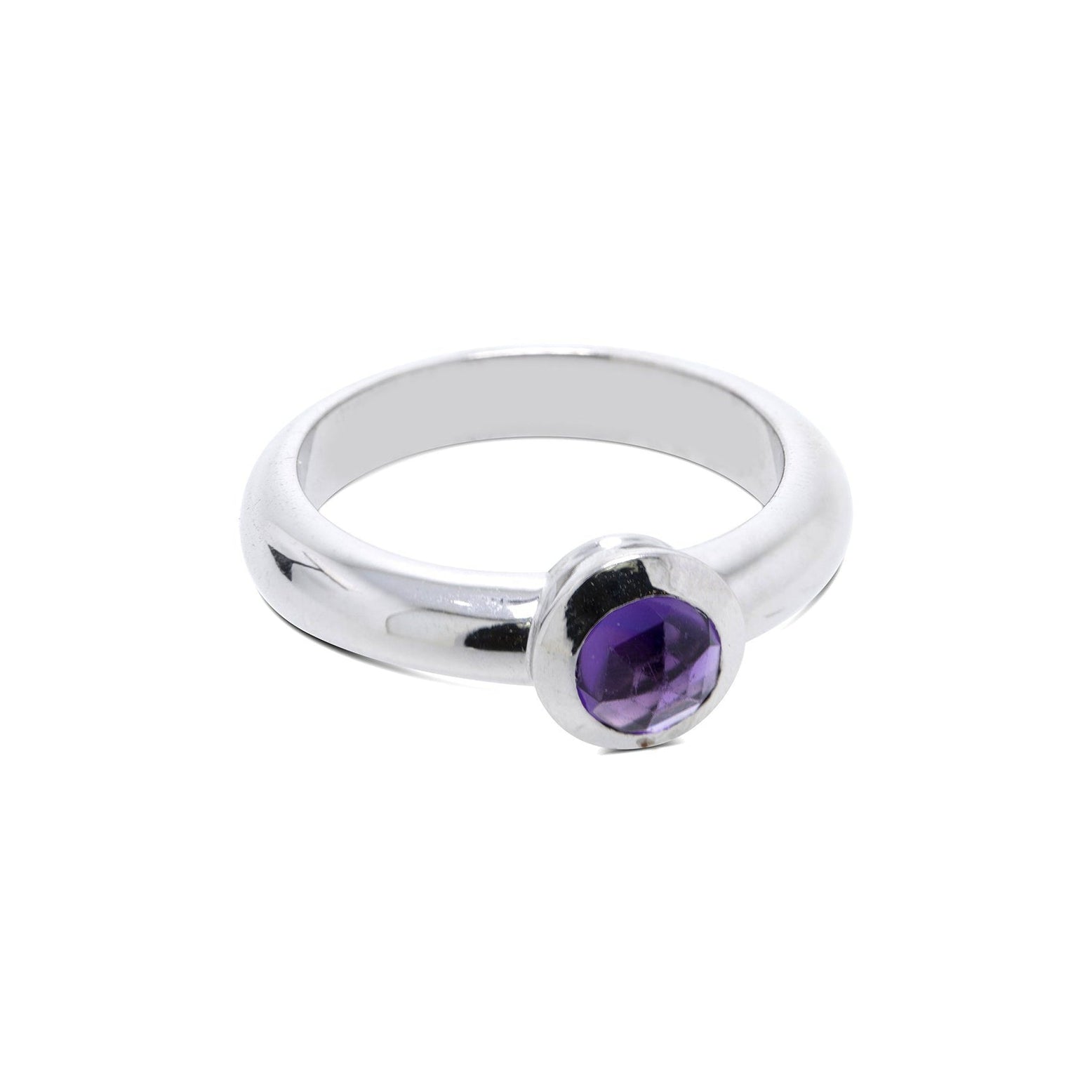 Tiffany & Co. 18k White Gold Amethyst Bullet Ring