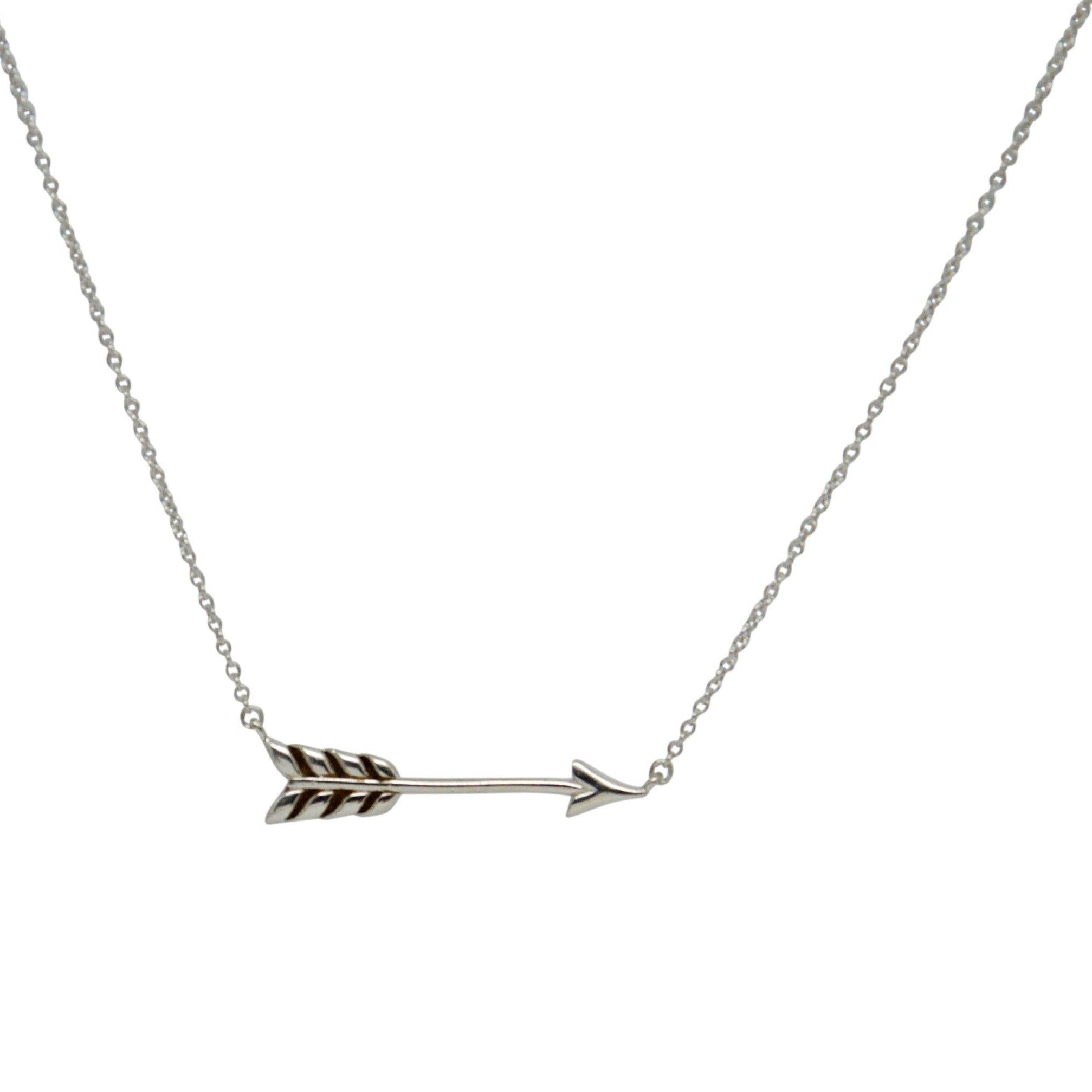 1/15 CT. T.W. Diamond Curved Arrow Necklace in Sterling Silver | Zales  Outlet