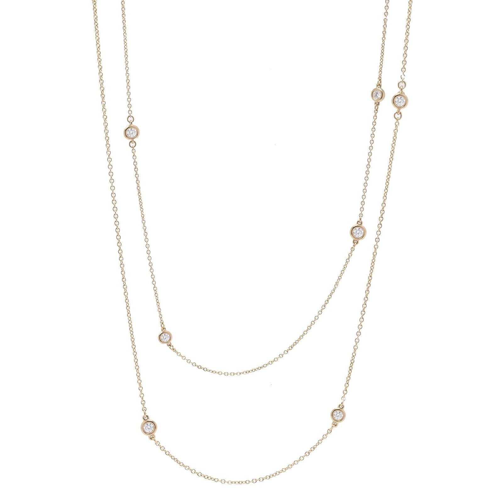 Tiffany And Co Elsa Peretti 18k Gold Diamonds By The Yard Sprinkle Neck Oliver Jewellery 5575