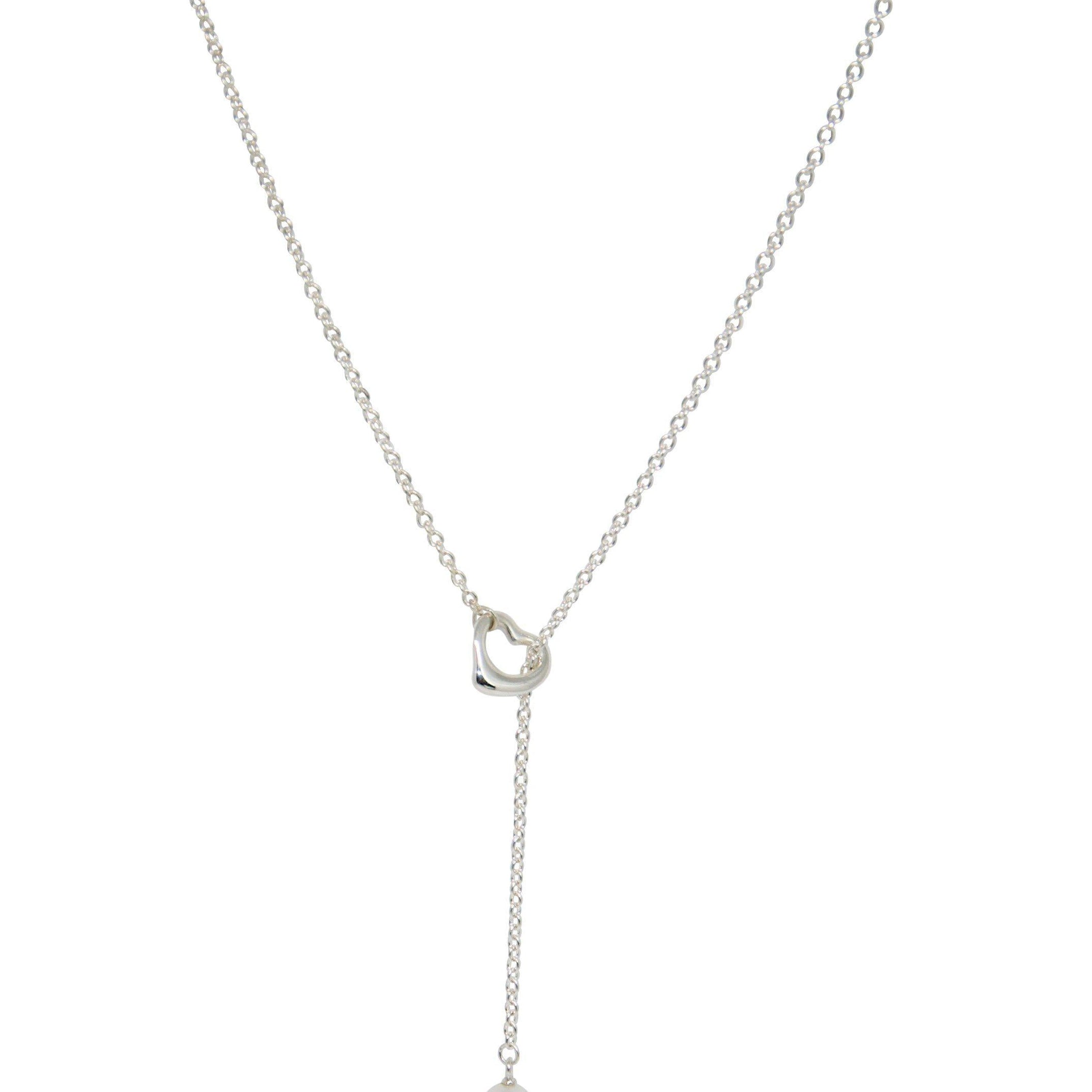 Tiffany & Co. Elsa Peretti Open Heart Pearl Lariat – Oliver Jewellery