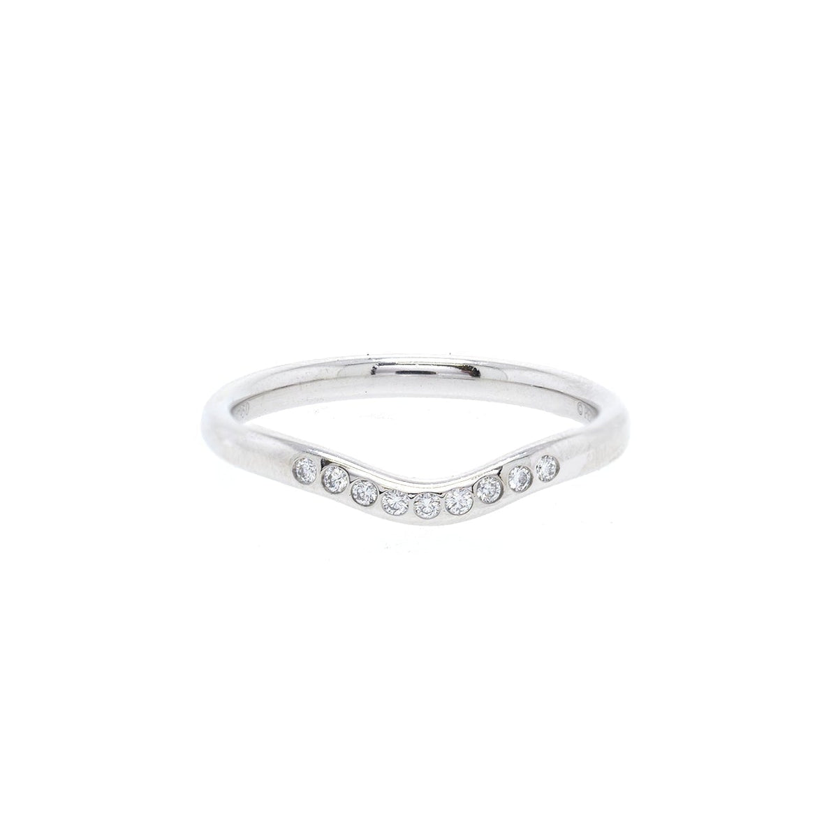 Tiffany & Co. Elsa Peretti Platinum & Diamond Wedding Band Ring ...