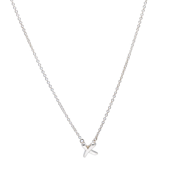 AUTHENTIC TIFFANY & CO SIGNATURE CROSS X NECKLACE STERLING & 18K GOLD! |  eBay
