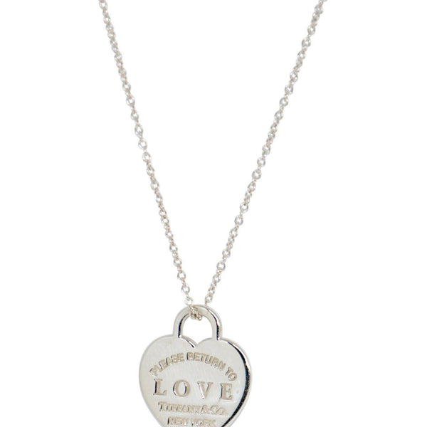 Tiffany Co Return to Tiffany Love Heart Tag Pendant Necklace with Blue Enamel grande