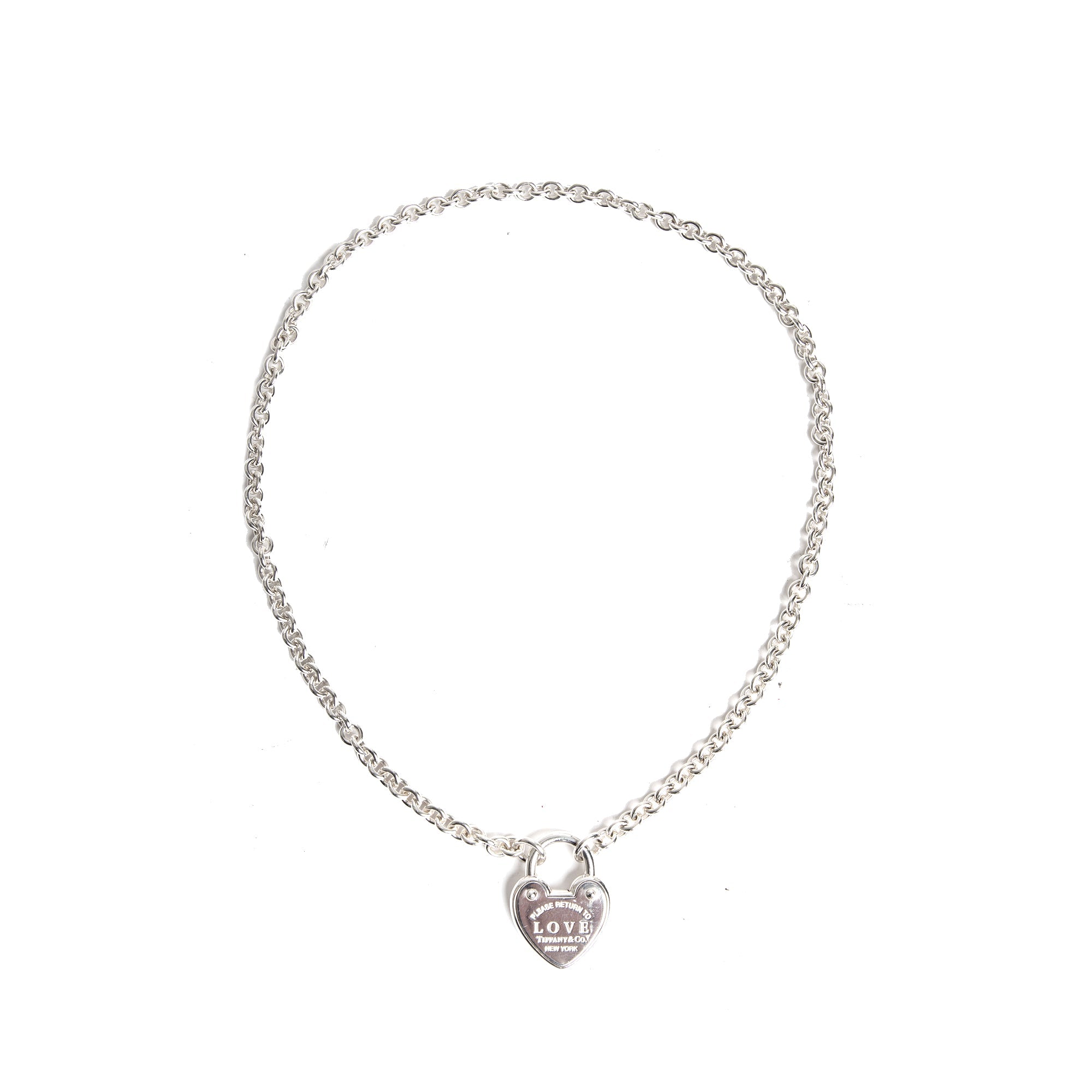 Preloved Tiffany & Co. Paloma Picasso Graffiti LOVE XL Loving Heart Necklace  17”