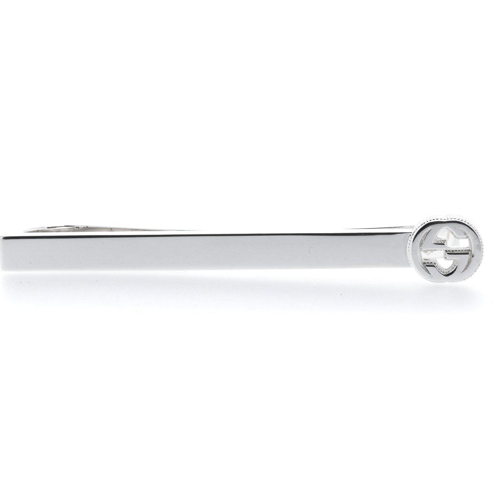 Gucci Interlocking G Sterling Silver Tie Bar