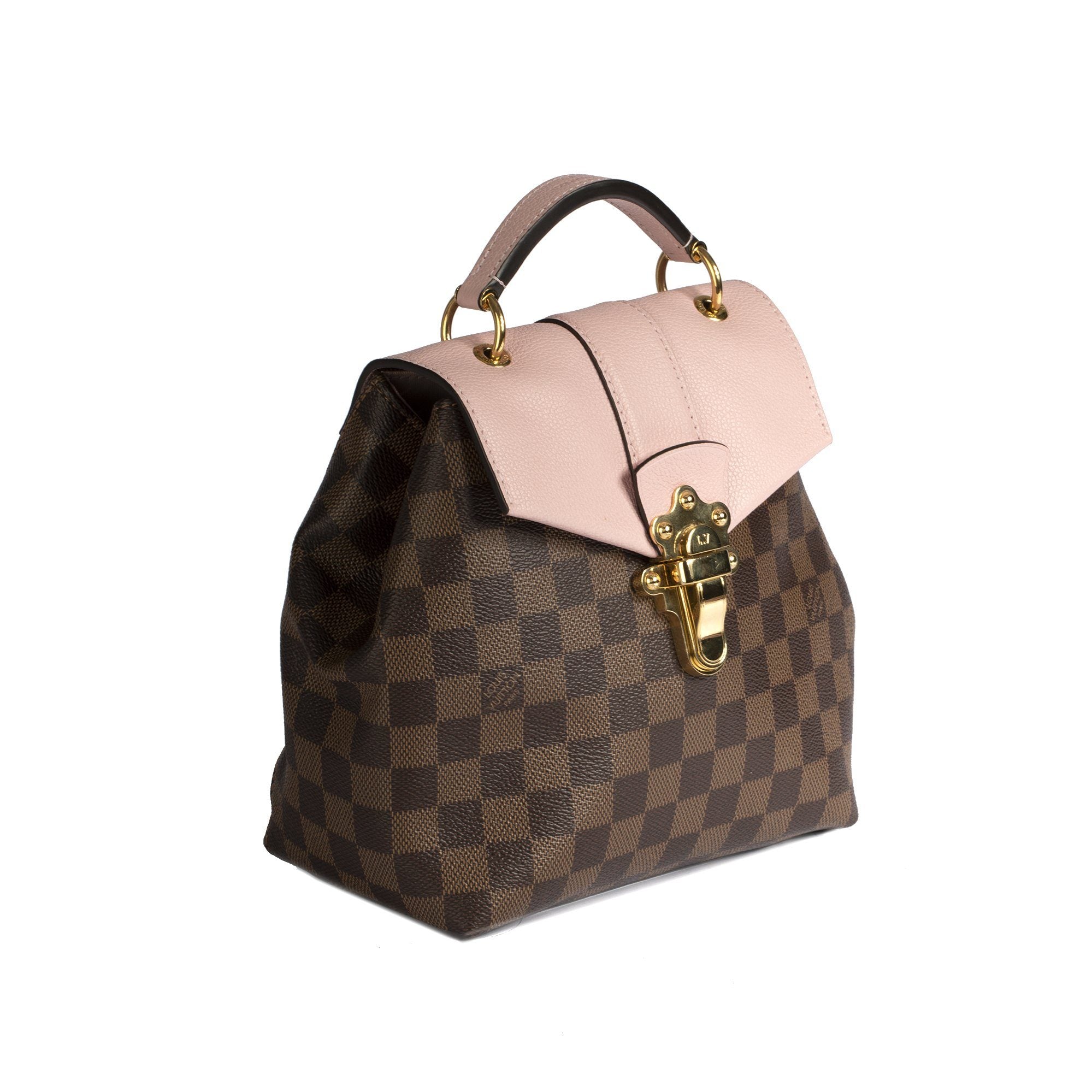 Louis Vuitton Backpack Clapton Damier Ebene Pink in Coated Canvas