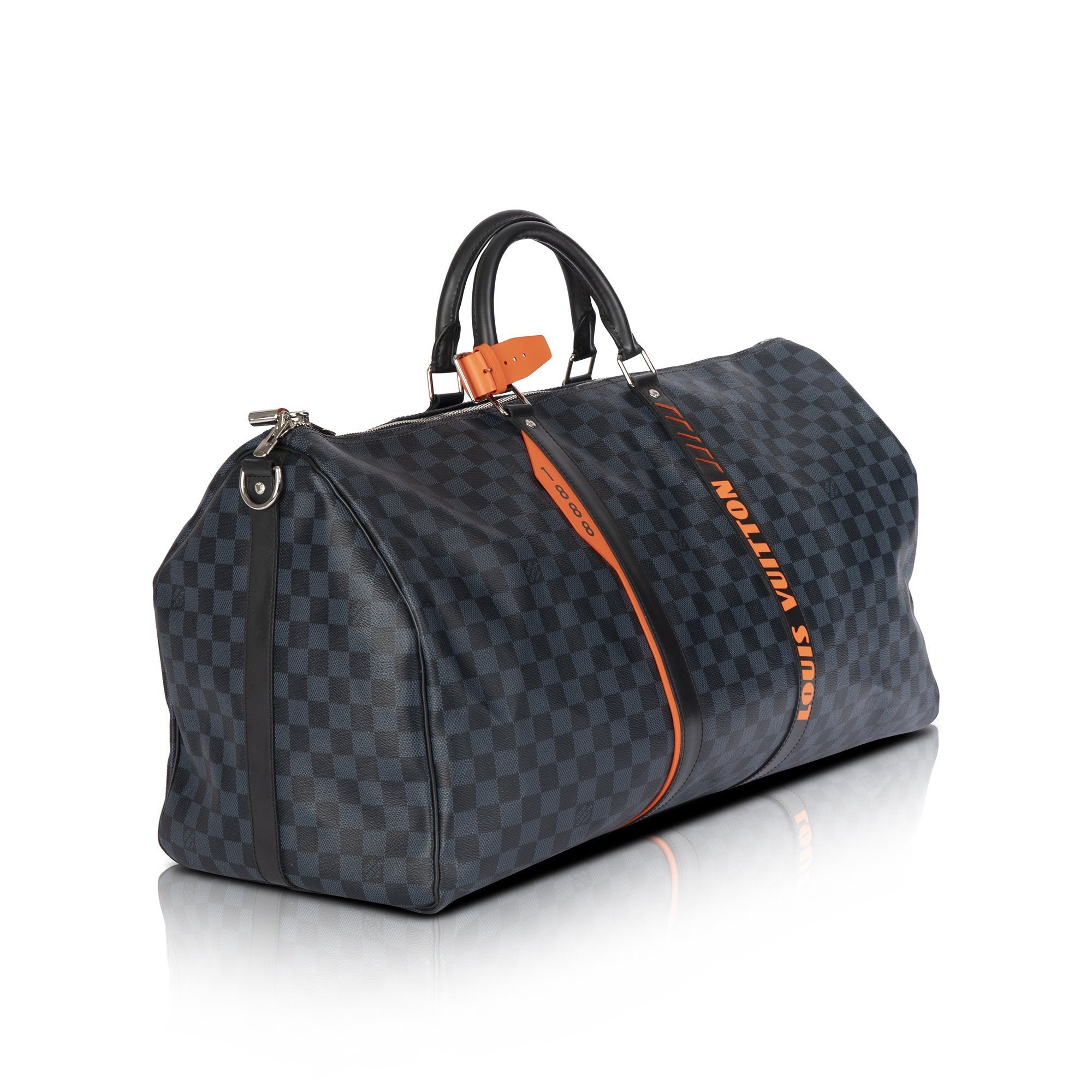 Pre-owned Louis Vuitton Keepall Bandouliere Damier Cobalt Race 55 Blue  Orange, ModeSens