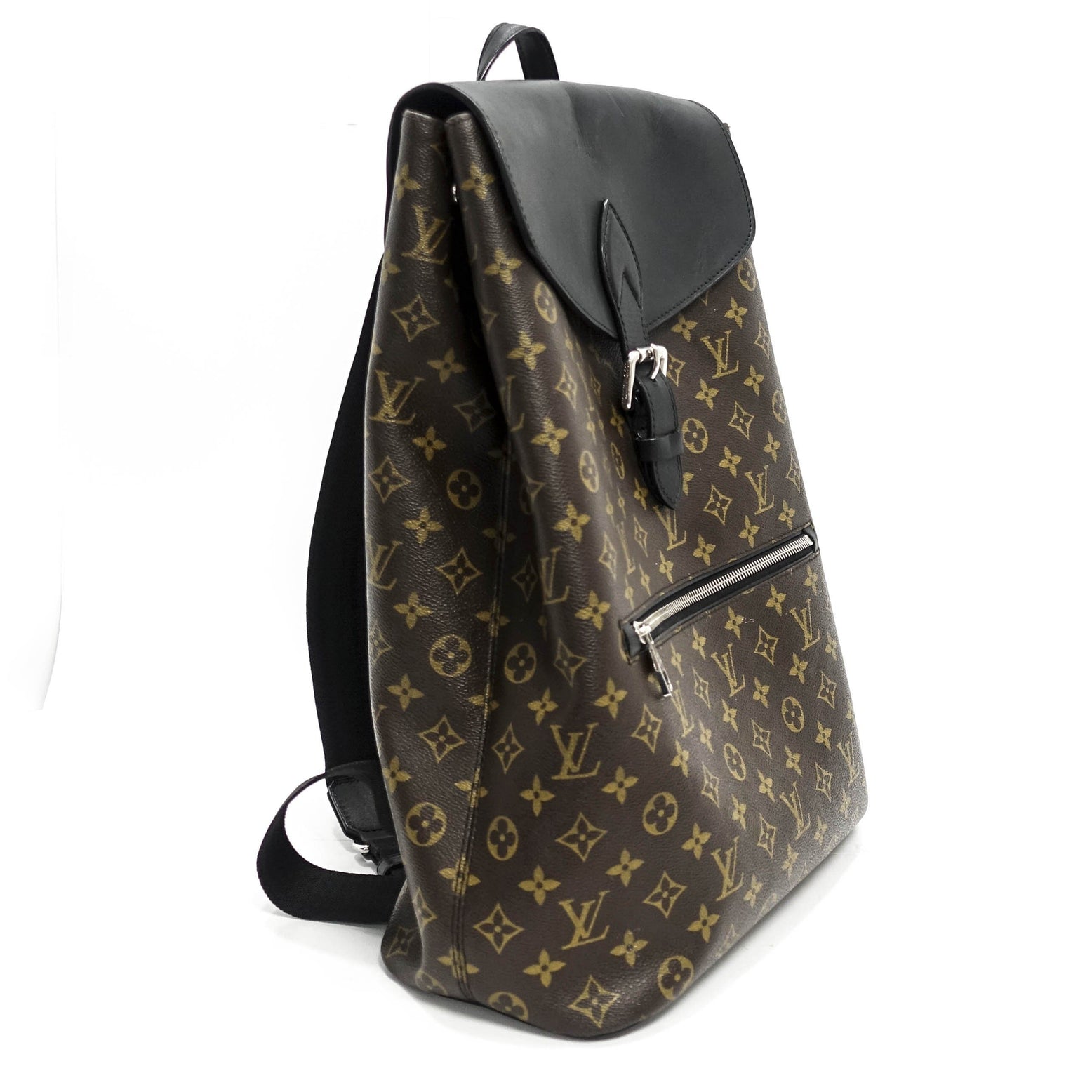 Buy Pre-Owned Palk Backpack Monogram Macassar/Black Leather